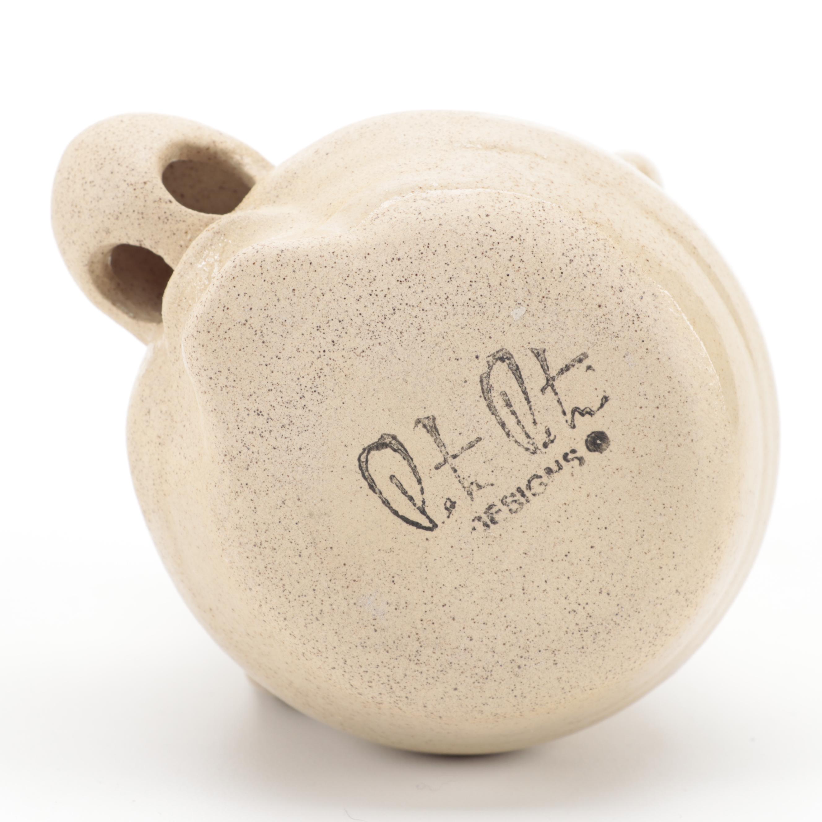 Peter Petrie and Jim Leadbetter Stoneware Art Pottery Egg Separators