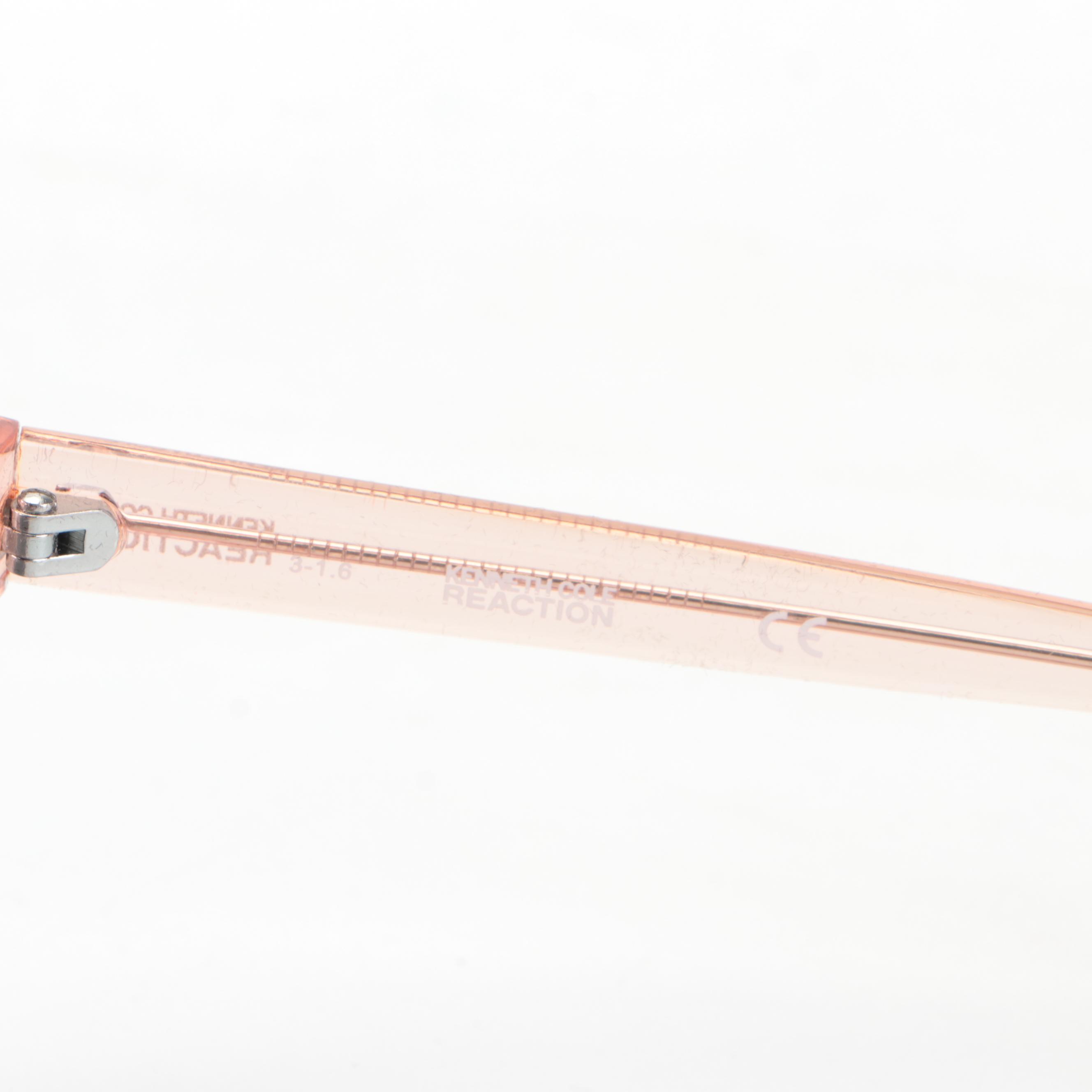 Kenneth Cole REACTION Sunglasses Light Pink Frame Grey Lenses and Cases