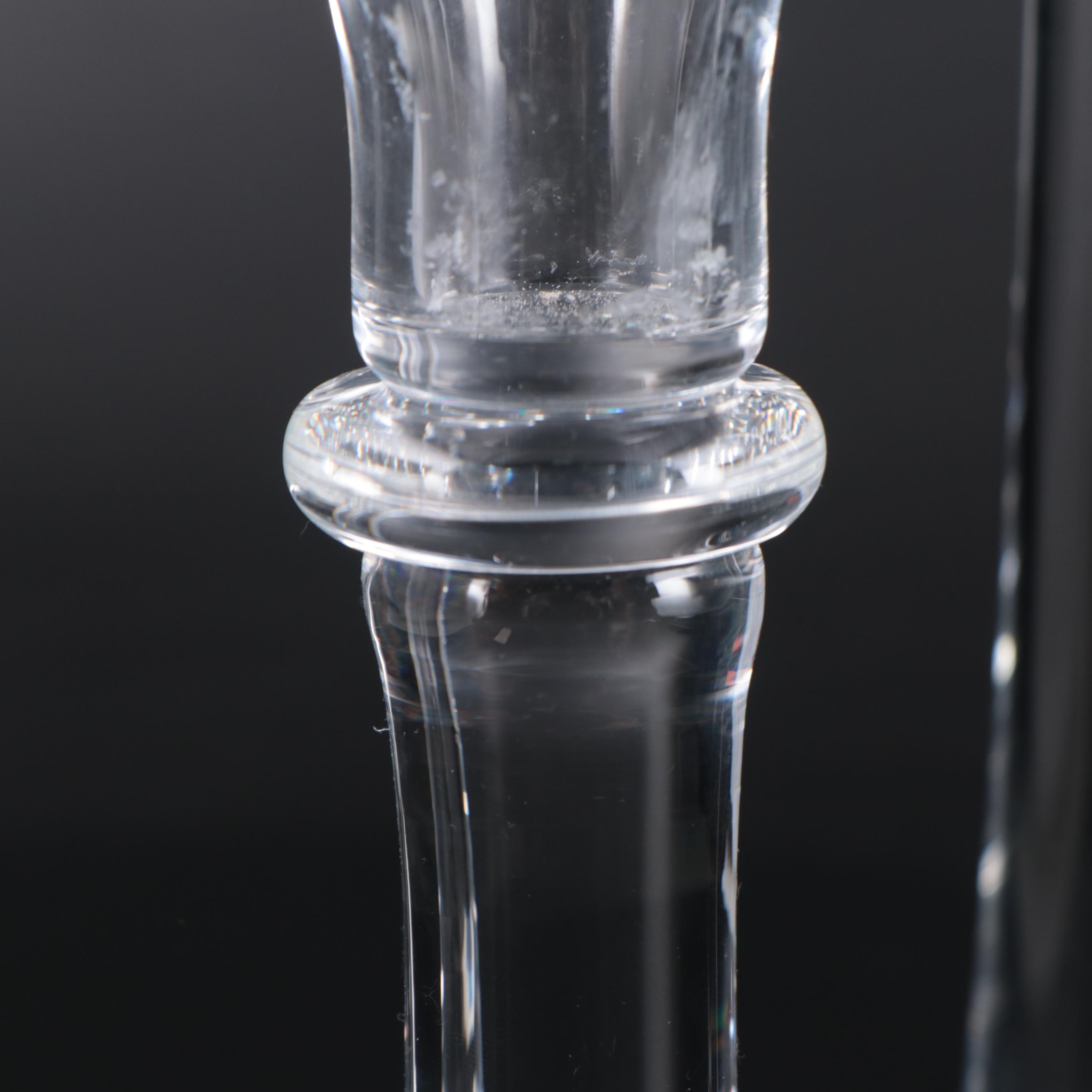 Steuben Glass Trumpet Candleholders