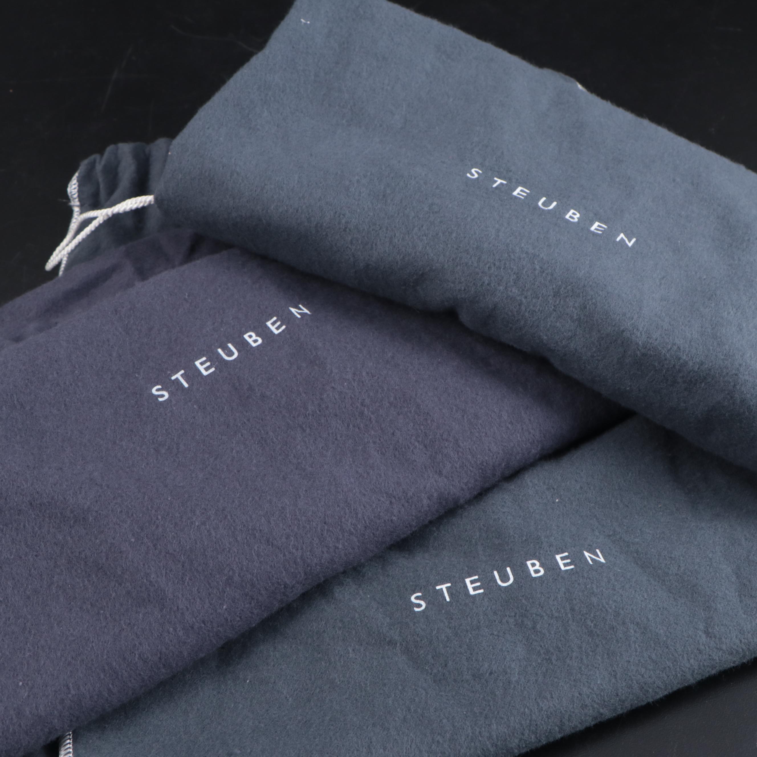 Steuben Glass Trumpet Candleholders