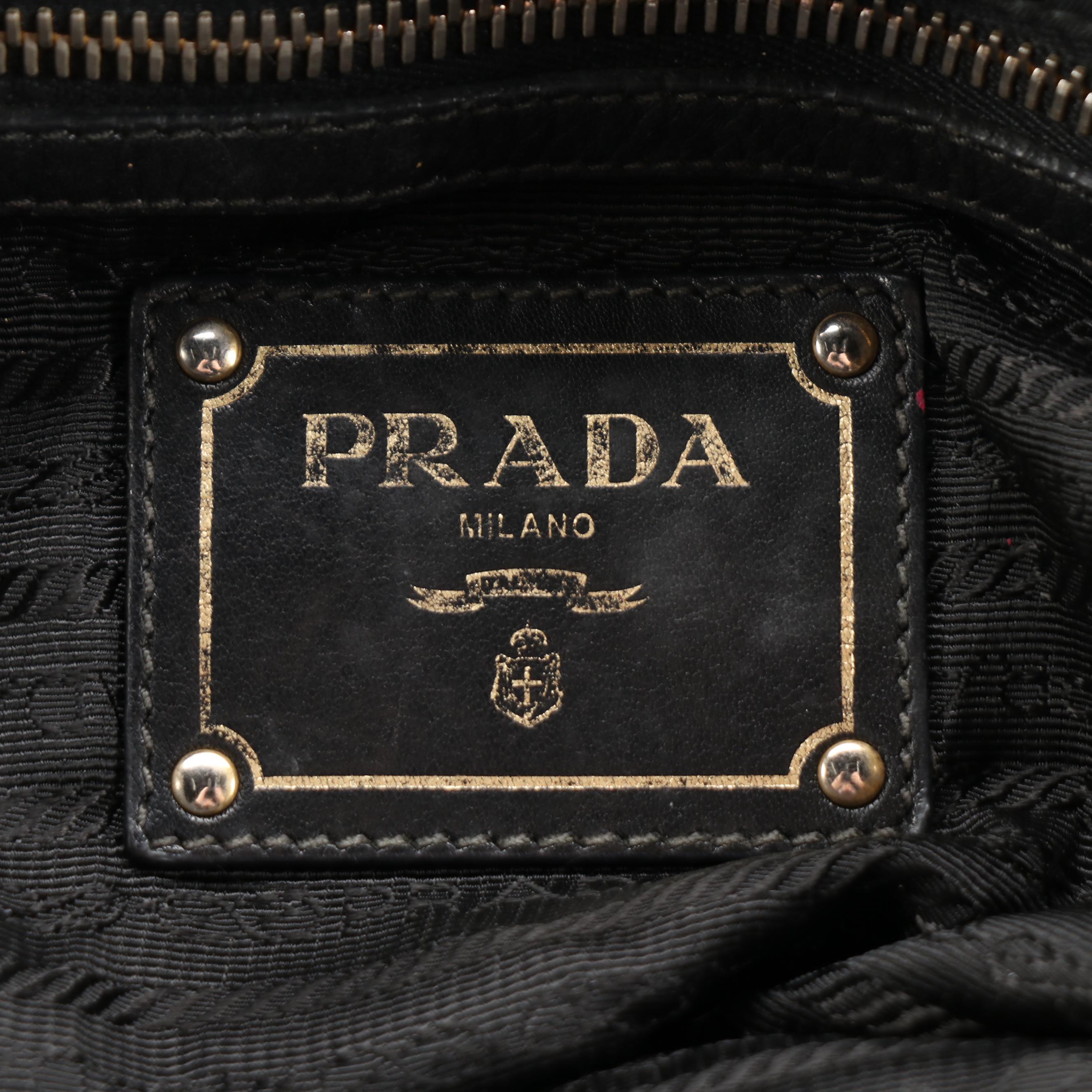 Prada Tote Bag in Black Tessuto Nylon with Leather Trim