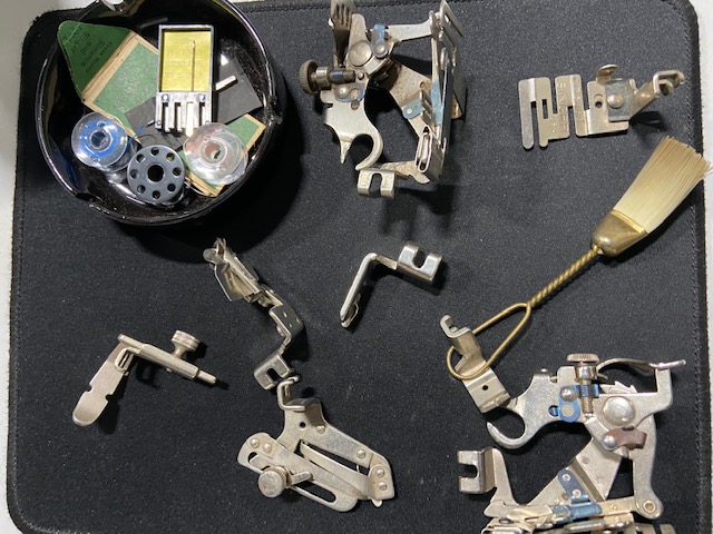 Singer Featherweight Portable Sewing Machine with Case, Accessories, 1937