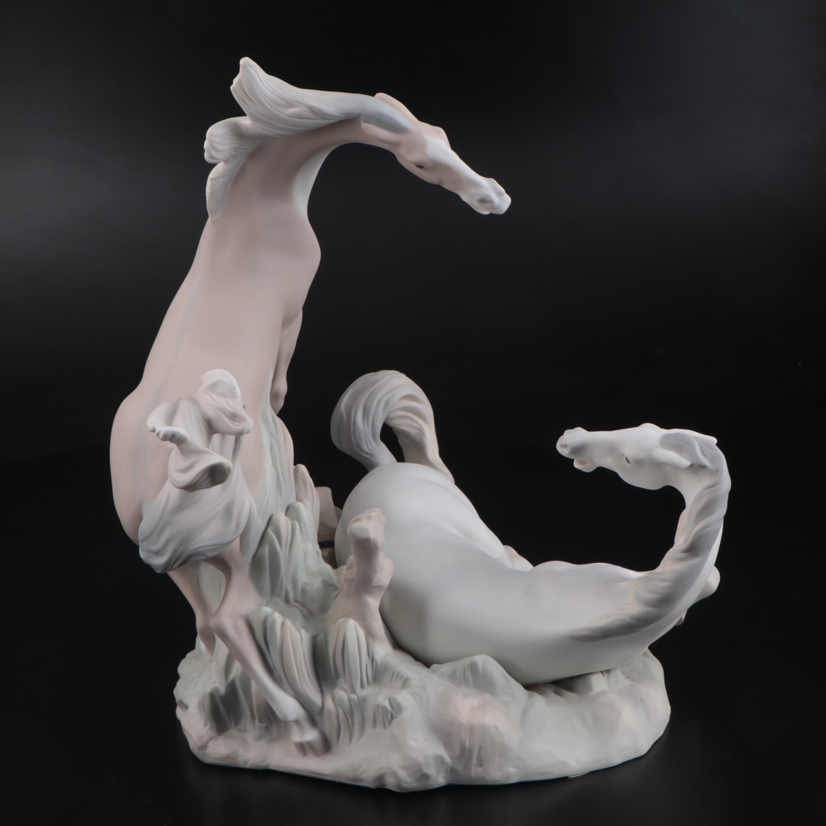 Lladró "Group of Horses" Matte Porcelain Figurine Designed by Fulgencio García