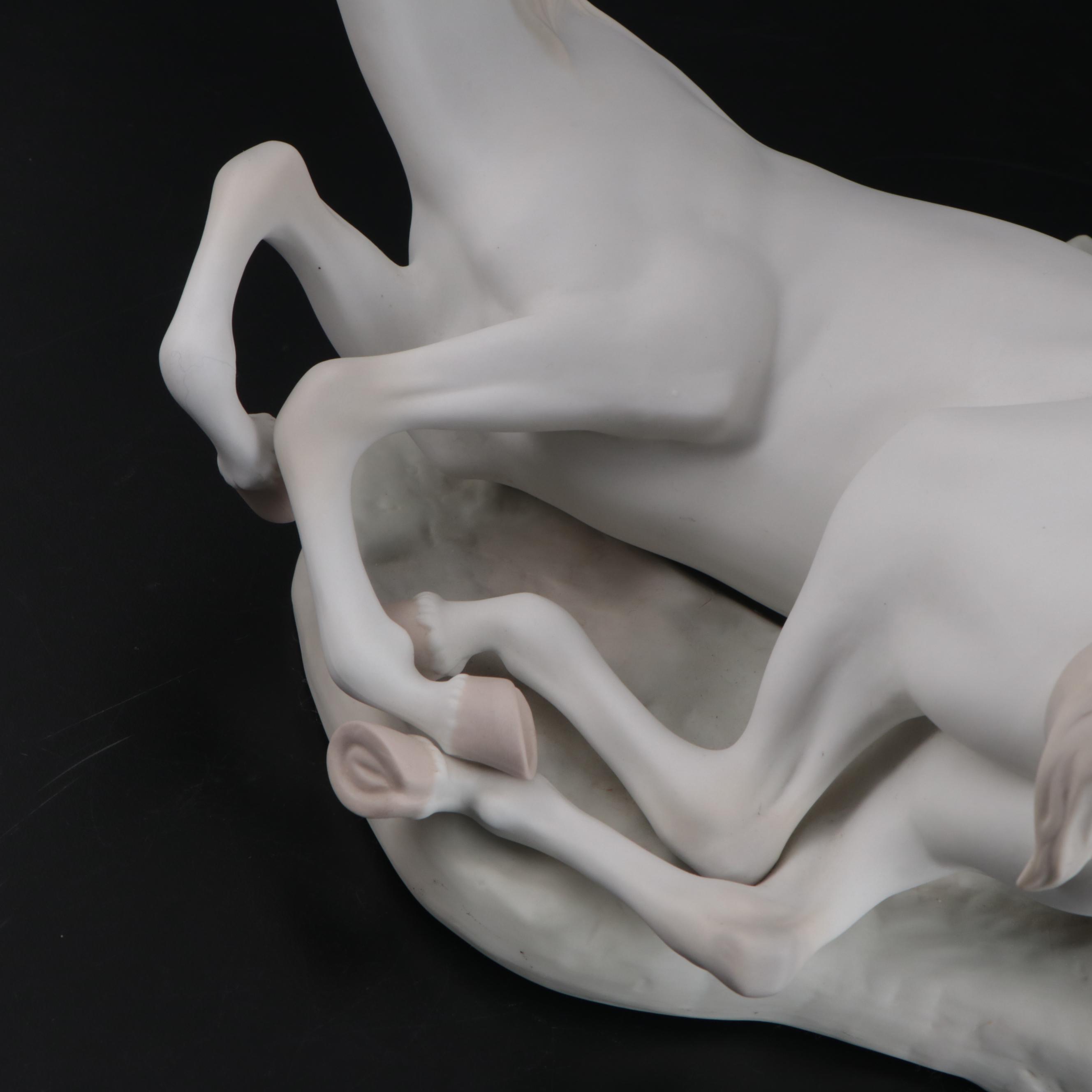 Lladró "Group of Horses" Matte Porcelain Figurine Designed by Fulgencio García