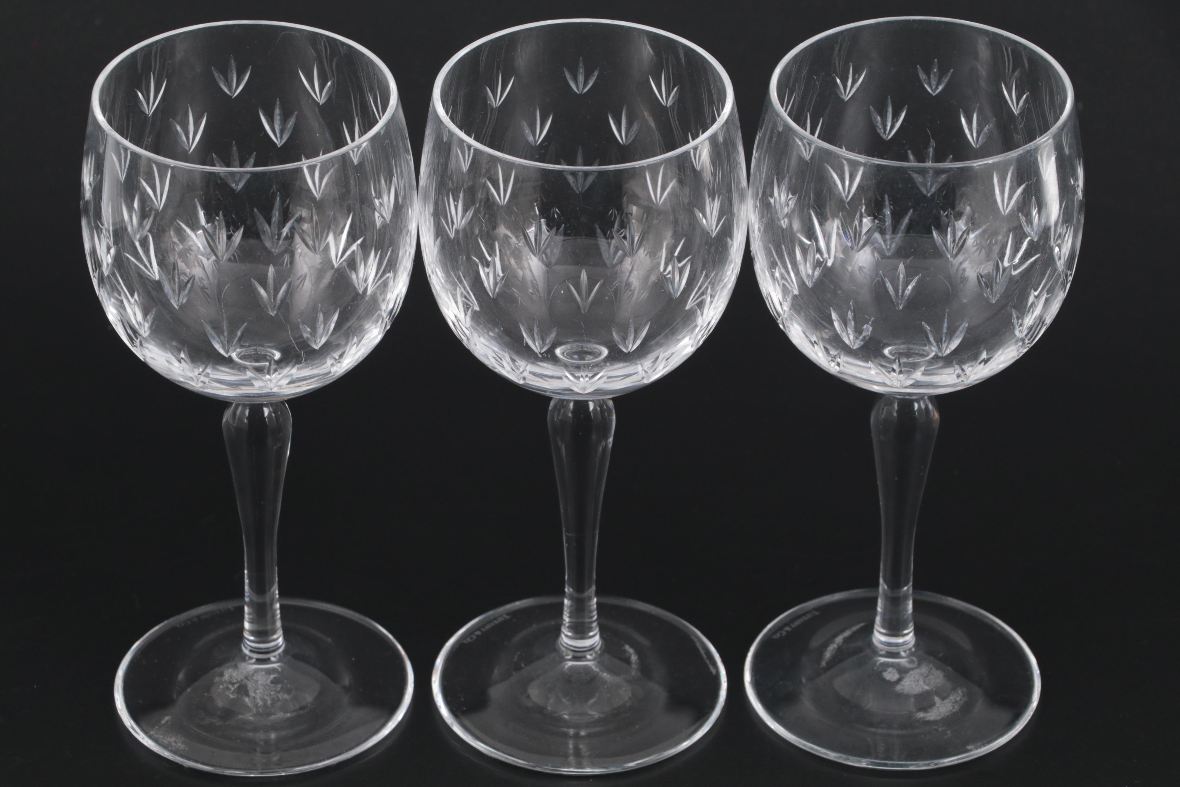 Tiffany & Co. Japanese Crystal Floret Motif Wine Glasses