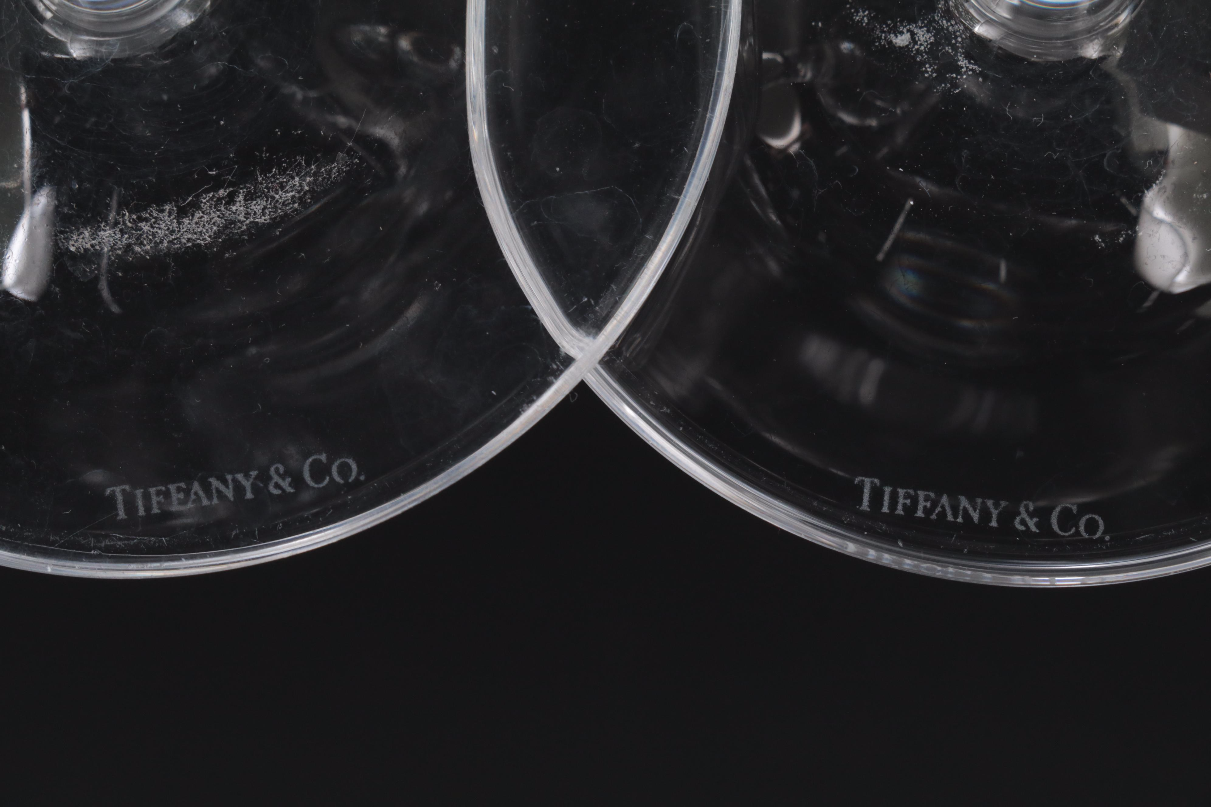 Tiffany & Co. Japanese Crystal Floret Motif Wine Glasses