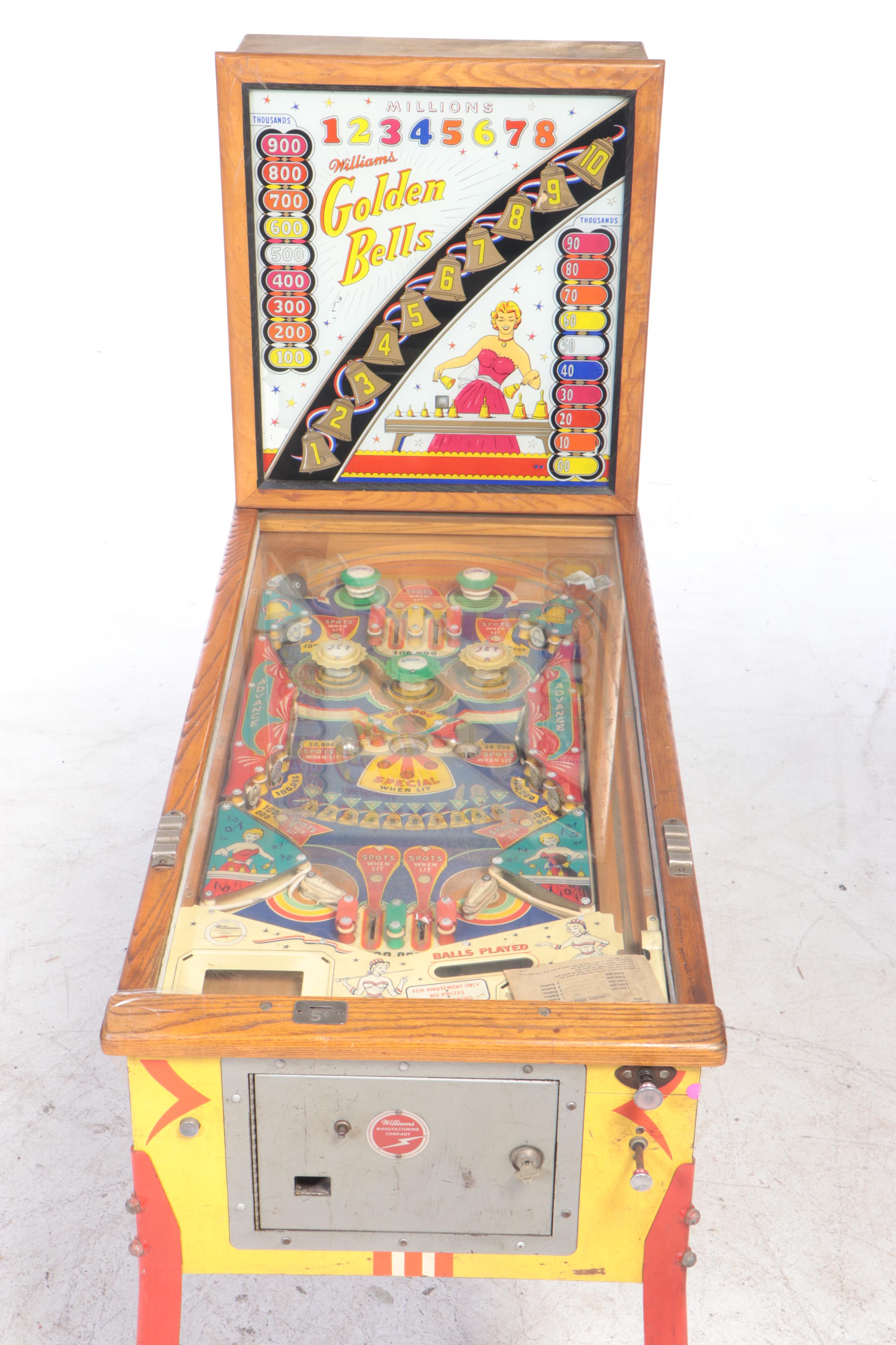 Williams Golden Bells Pinball Machine, Mid-20th Century