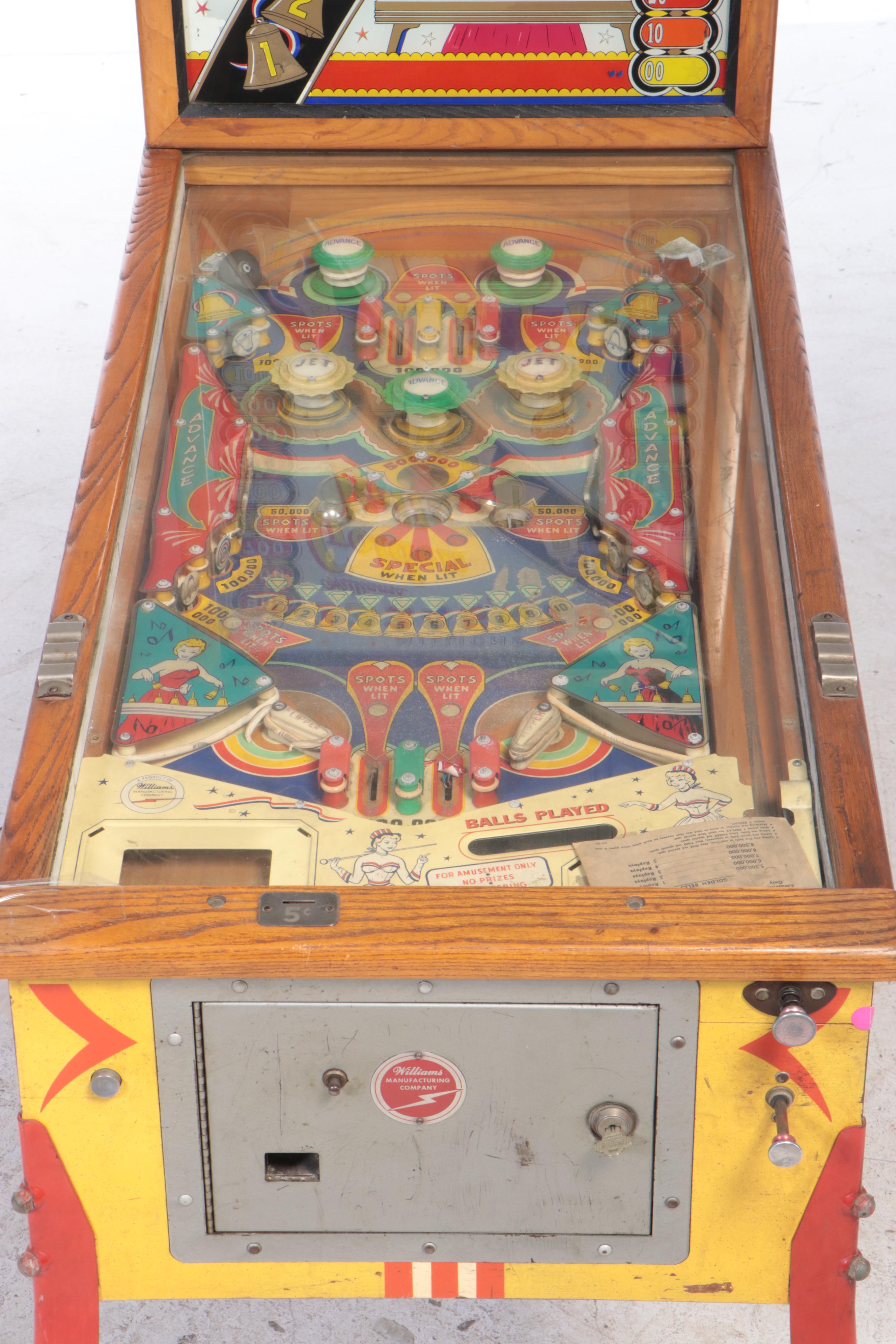 Williams Golden Bells Pinball Machine, Mid-20th Century