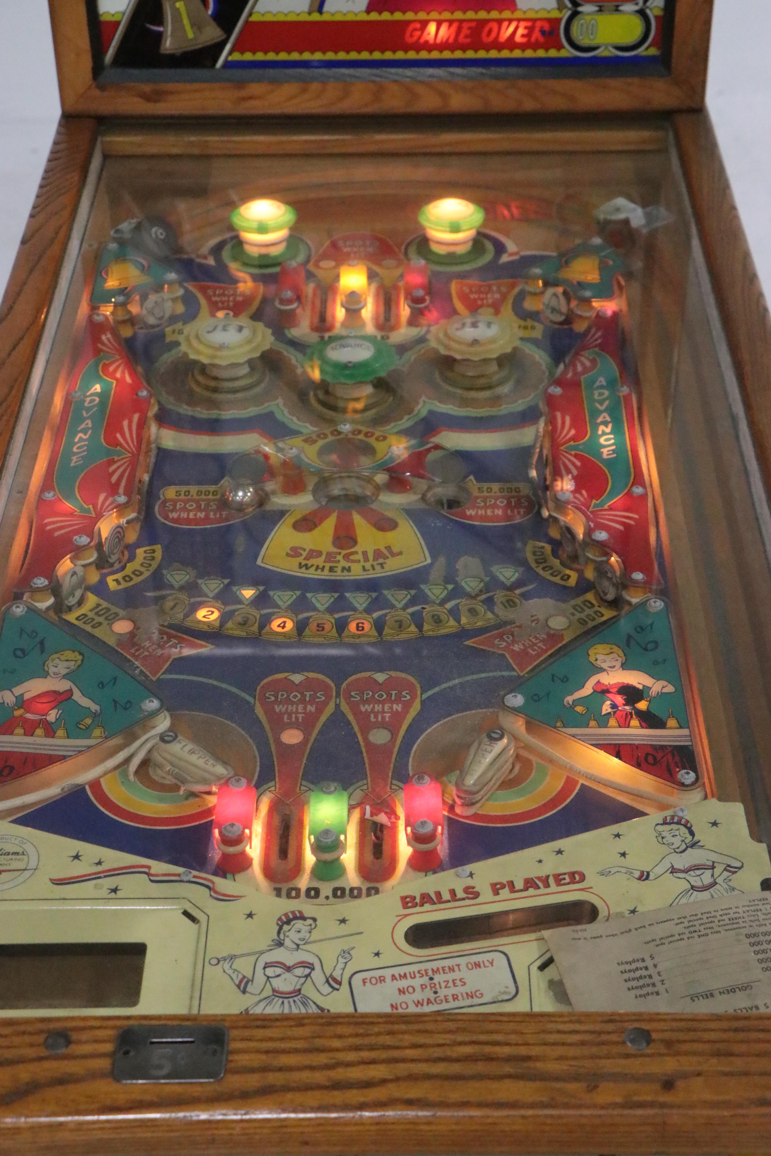 Williams Golden Bells Pinball Machine, Mid-20th Century