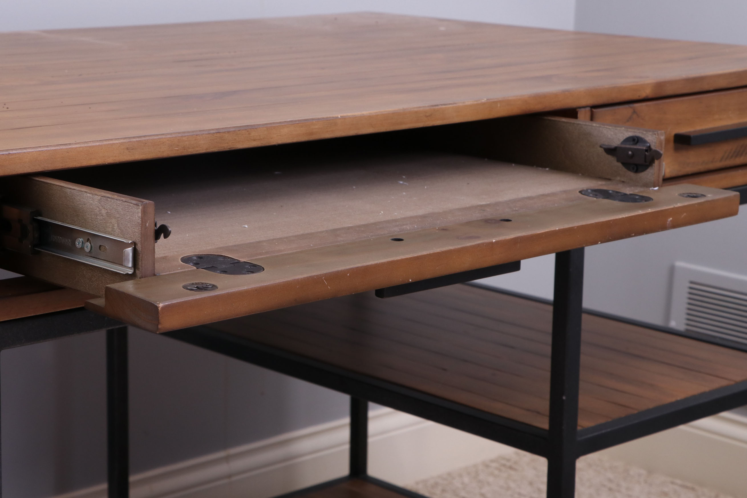 Macy's "Gatlin" Home Office Furniture Collection Pine and Metal Desk