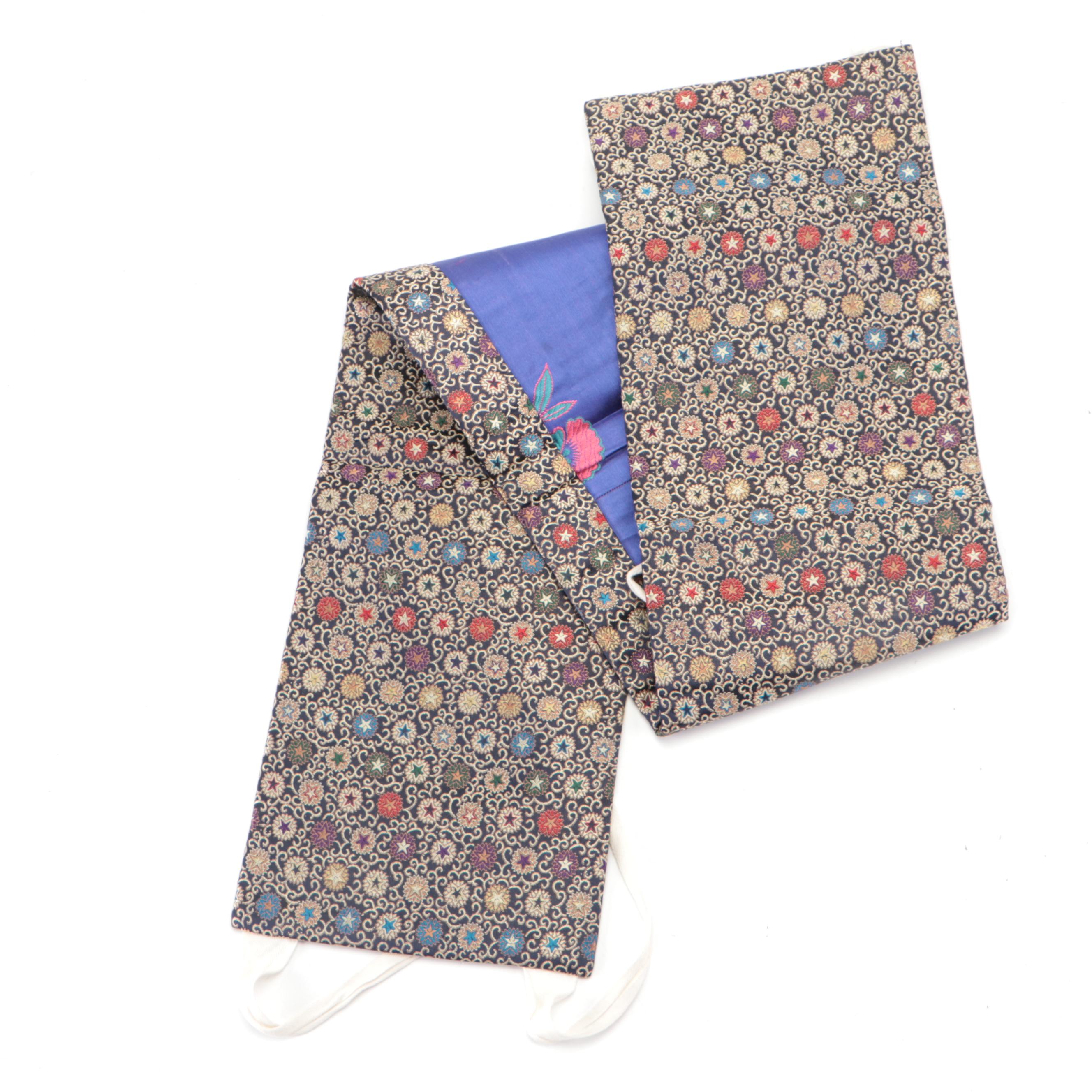 Seigaiha and Hana Hanhaba Obi with Karakusa Tsuke Obi