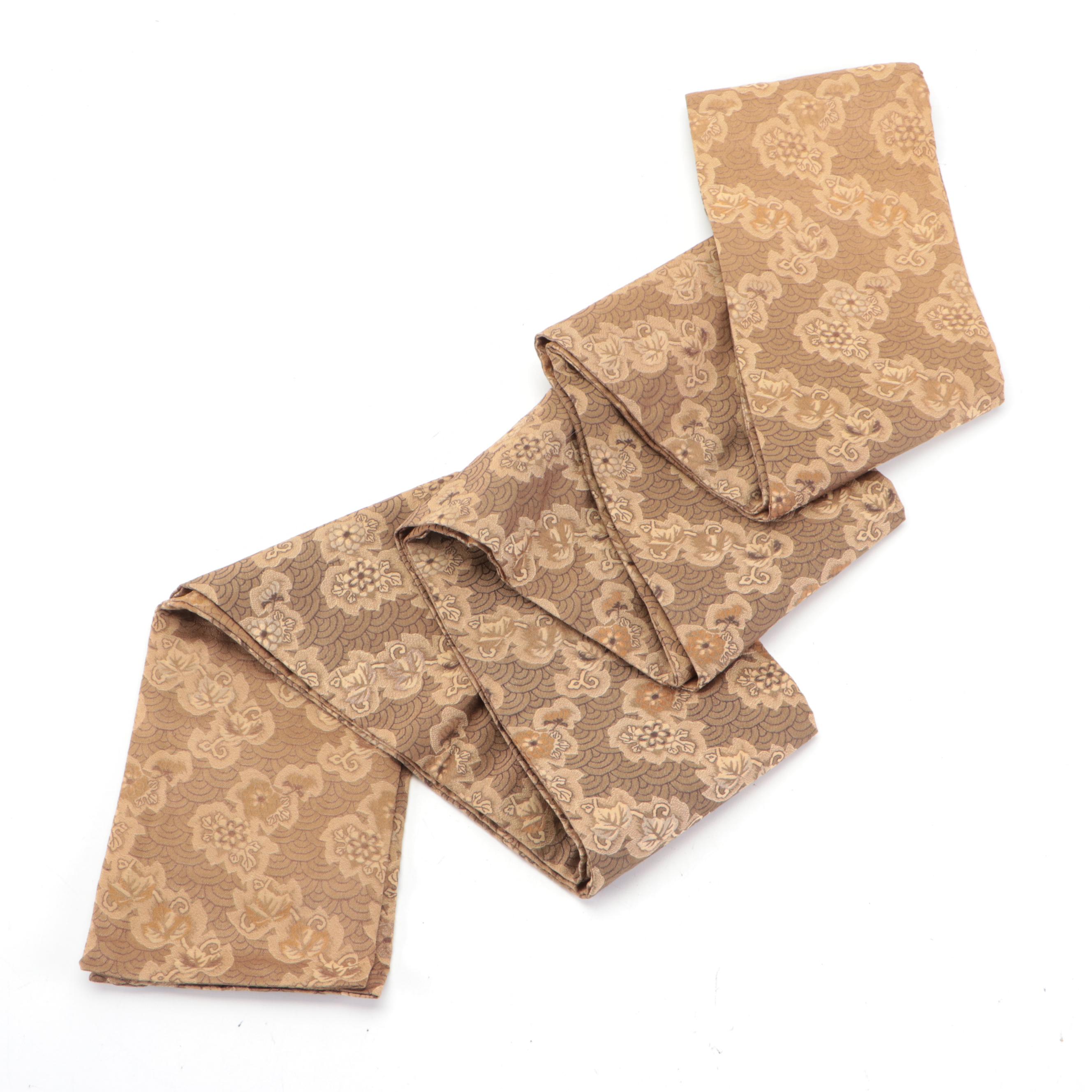 Seigaiha and Hana Hanhaba Obi with Karakusa Tsuke Obi