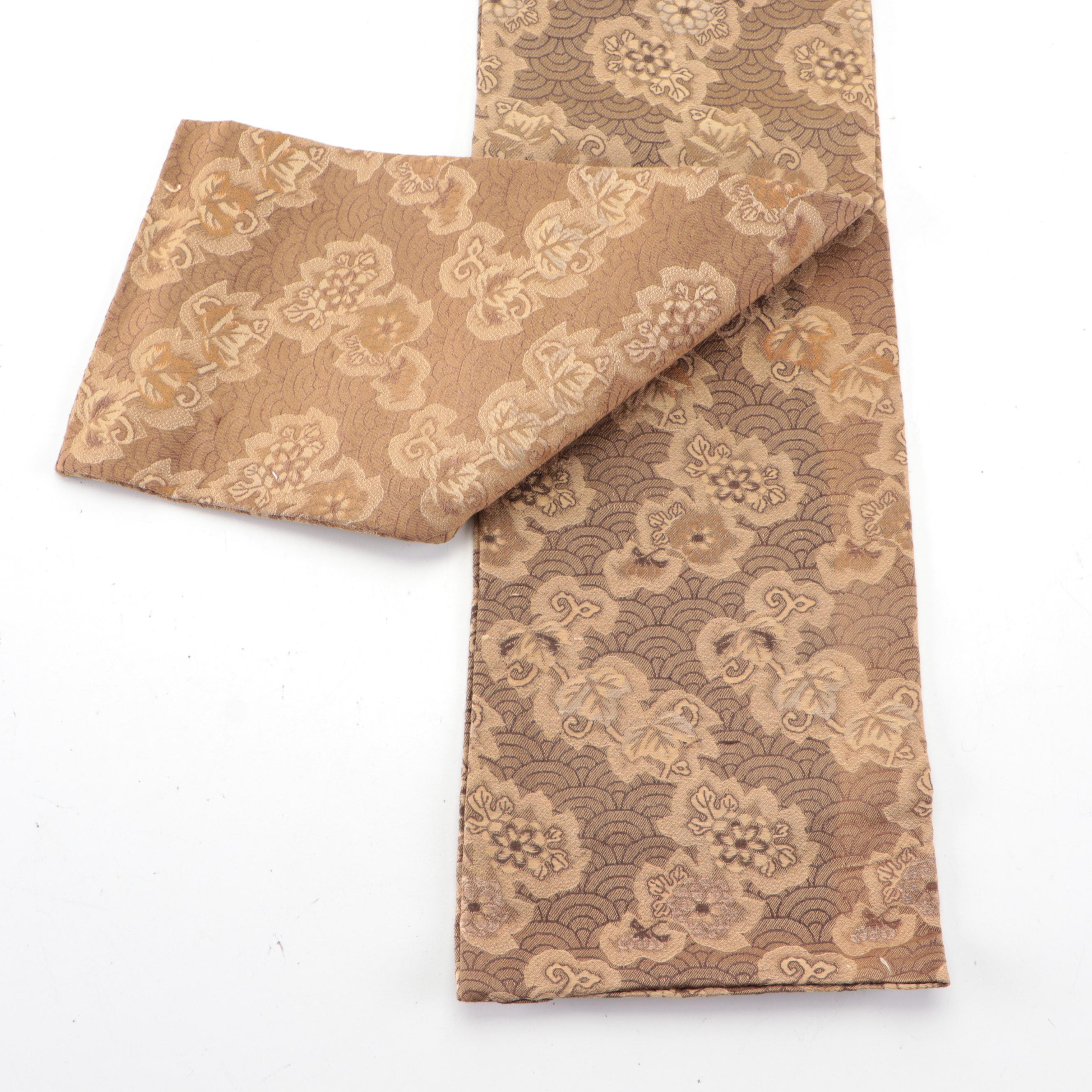 Seigaiha and Hana Hanhaba Obi with Karakusa Tsuke Obi