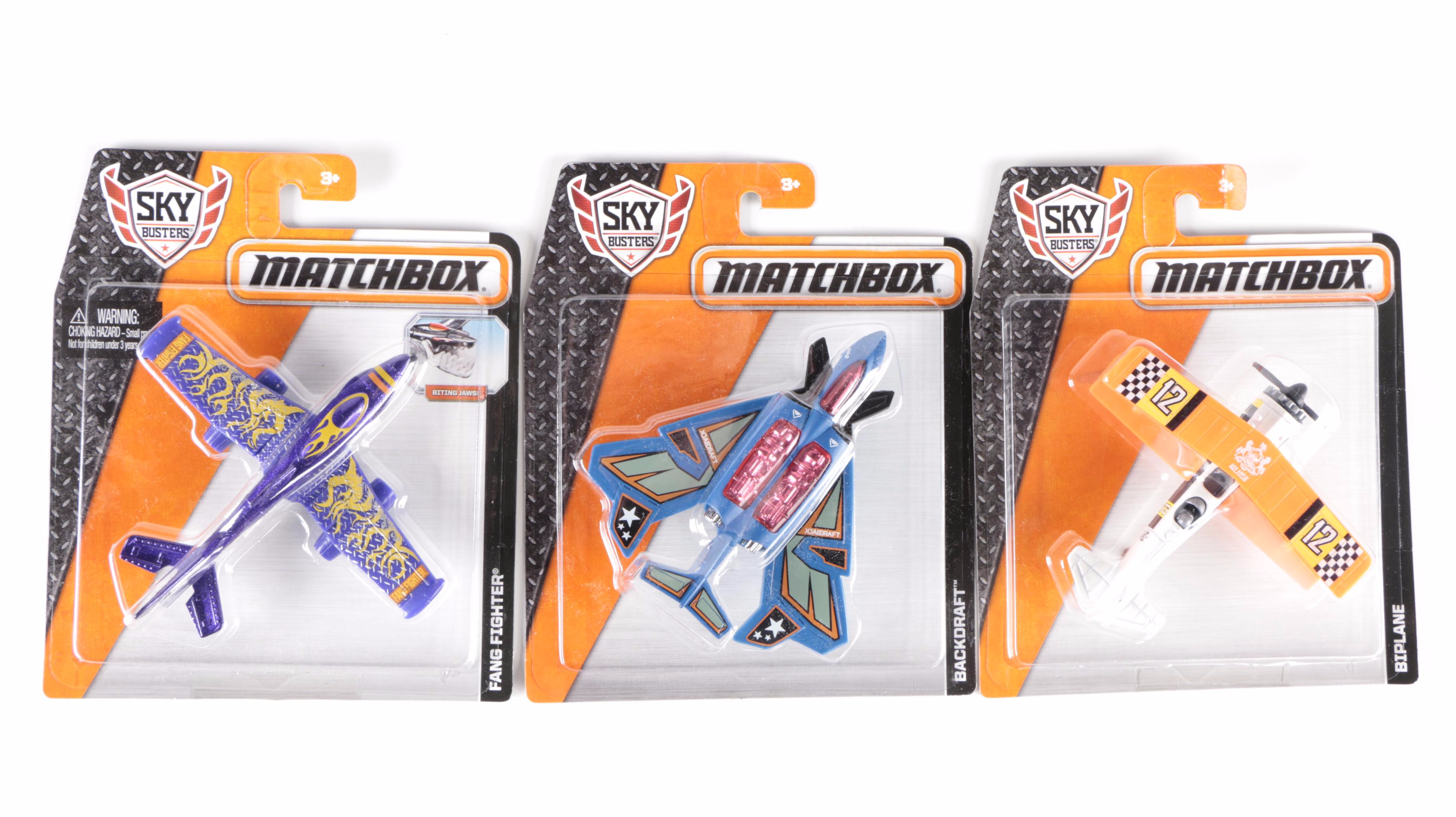 Mattel Matchbox MBX Diecast Model Cars, Sky Busters Planes