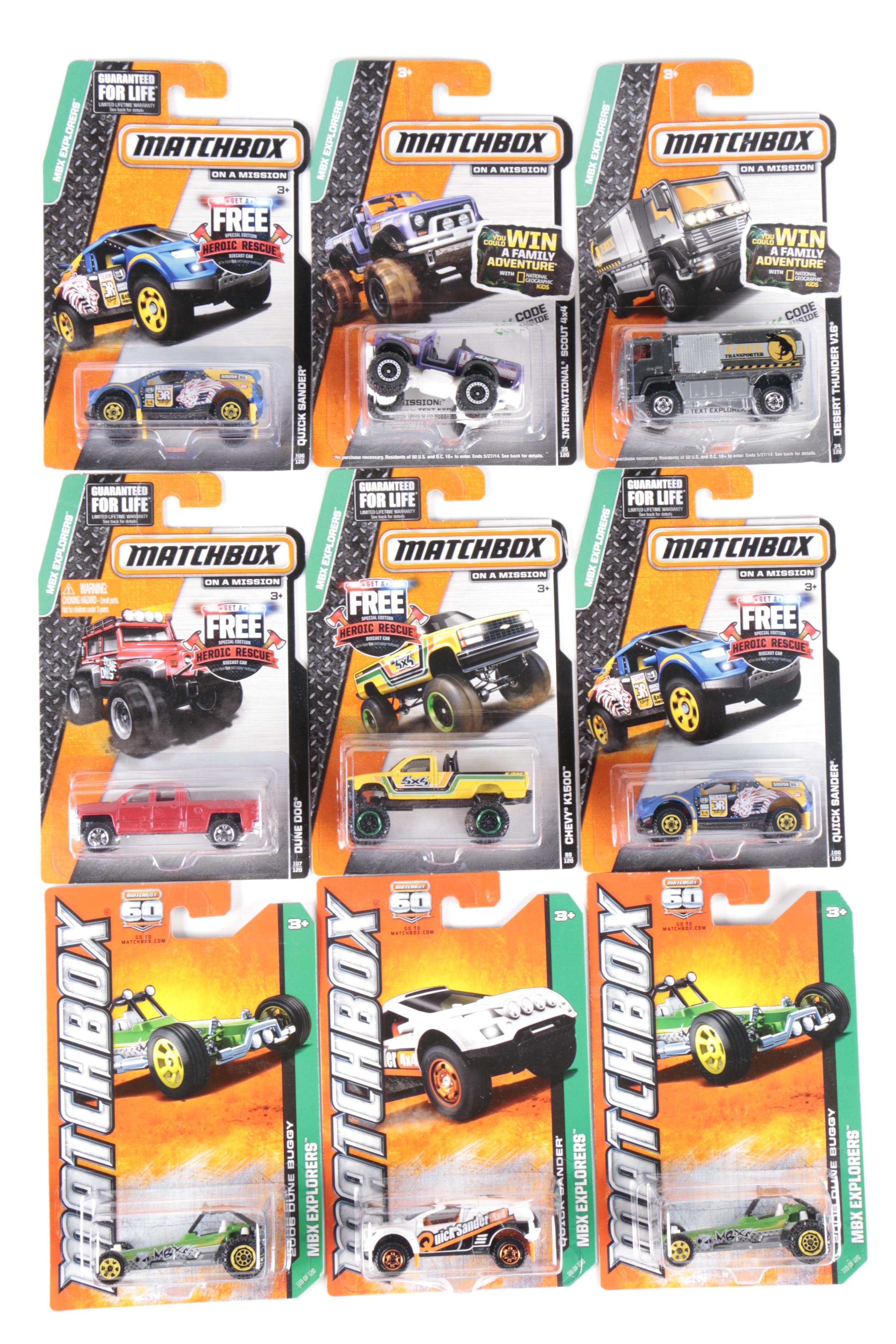 Mattel Matchbox MBX Diecast Model Cars, Sky Busters Planes
