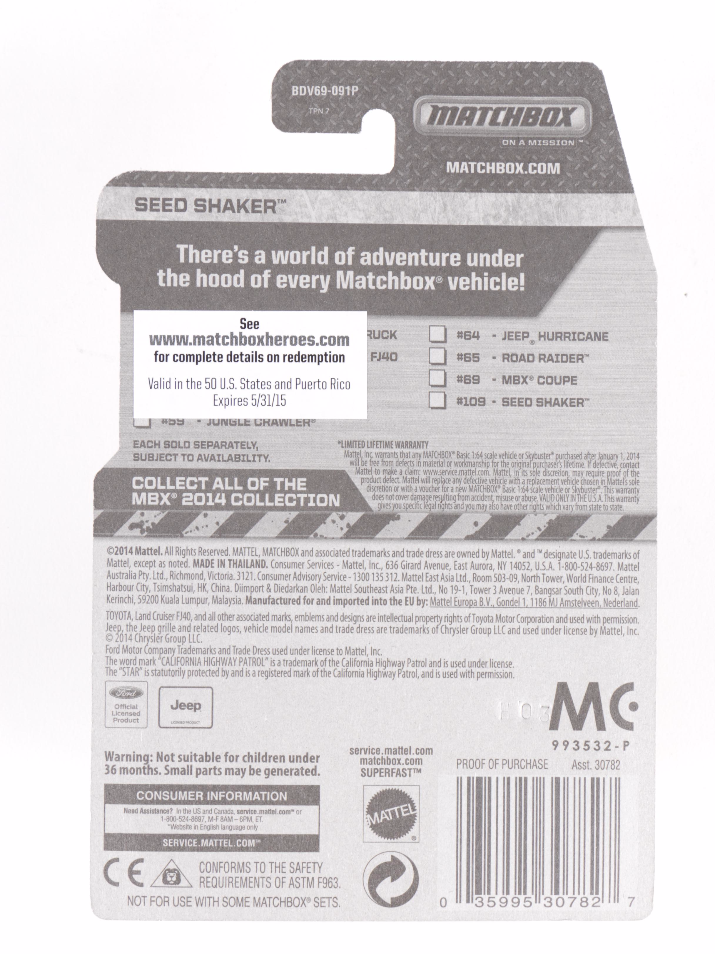 Mattel Matchbox MBX Diecast Model Cars, Sky Busters Planes