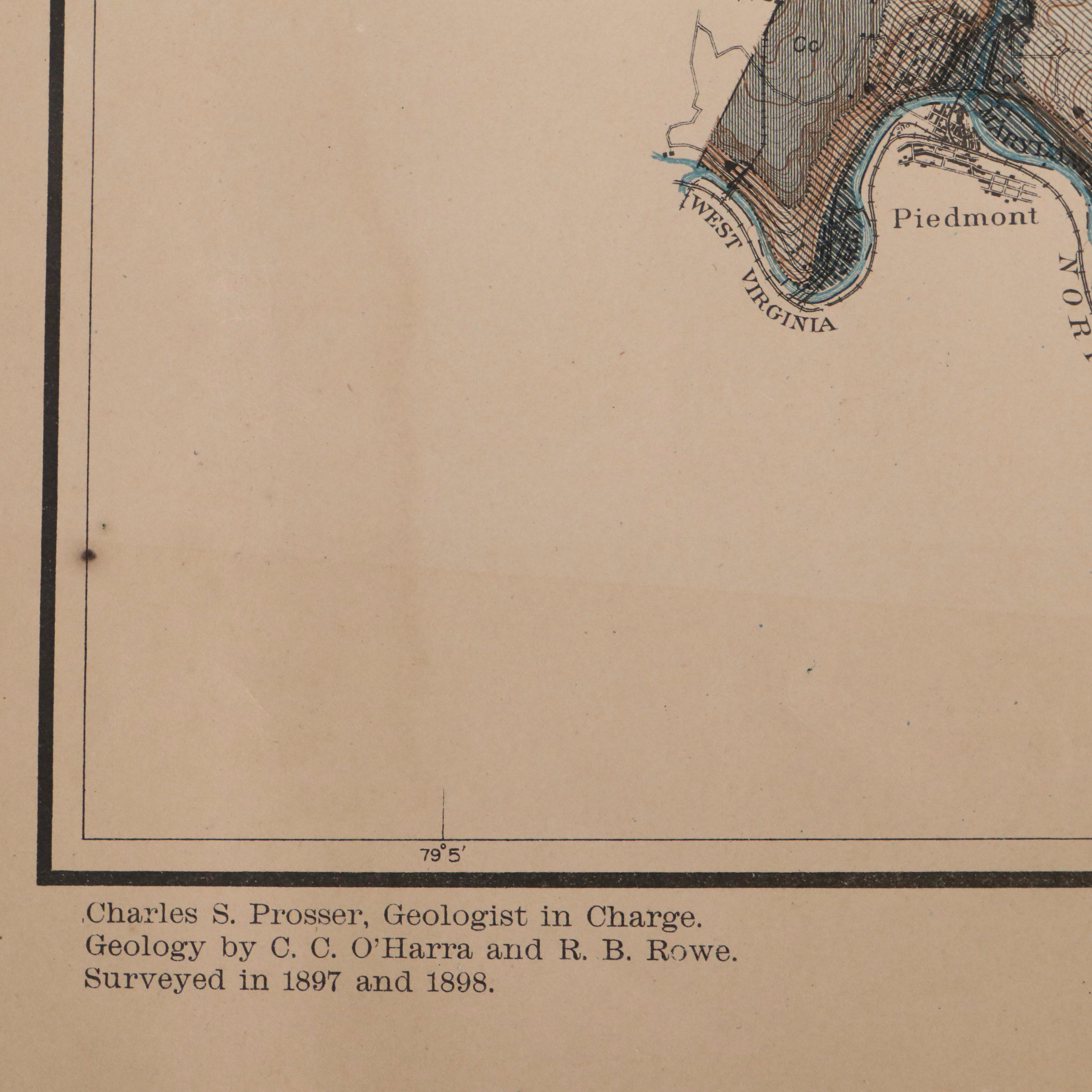 William Bullock Clark Wood Engraving Geological Maps of Maryland