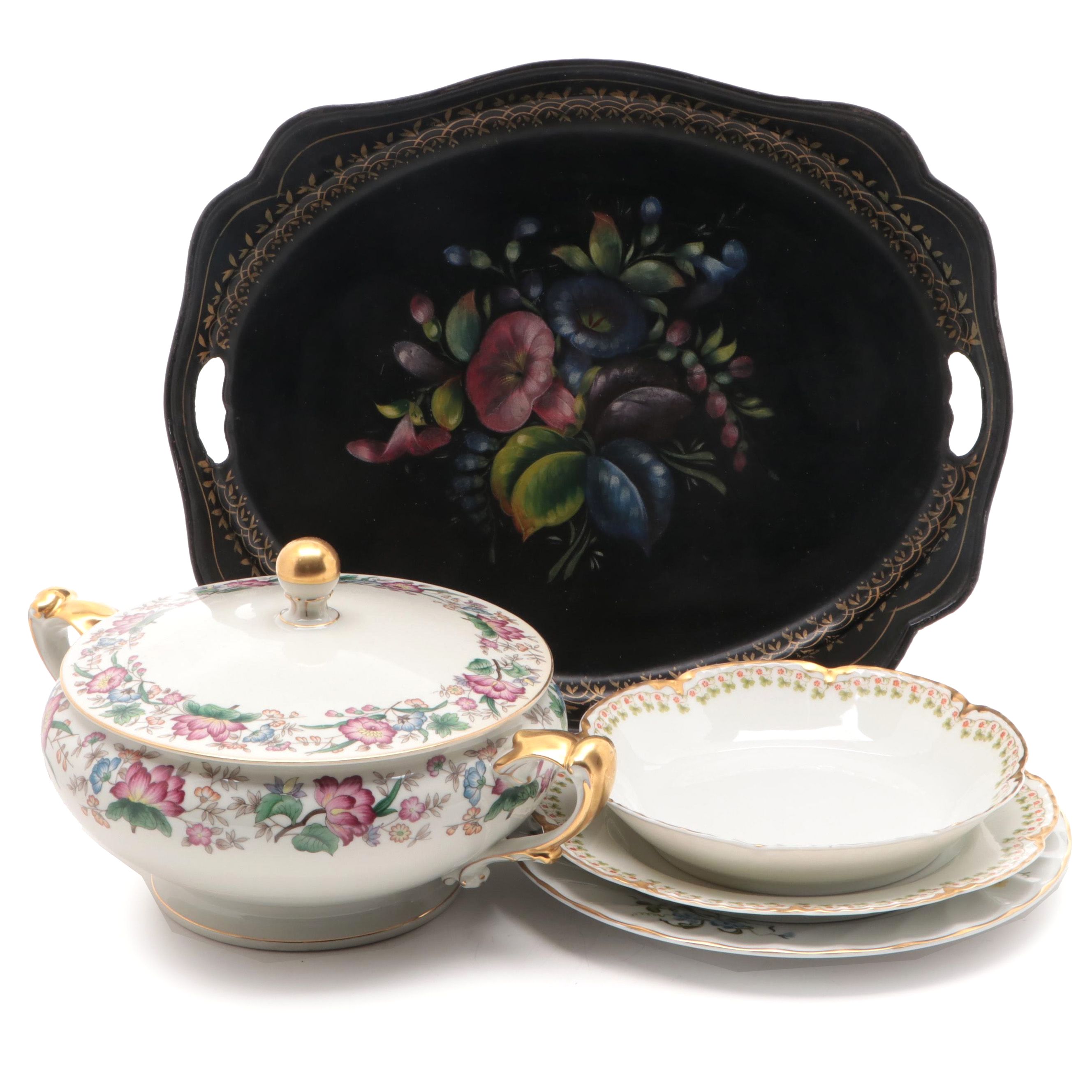 Haviland Porcelain Bowl with Saucer and Other Serveware