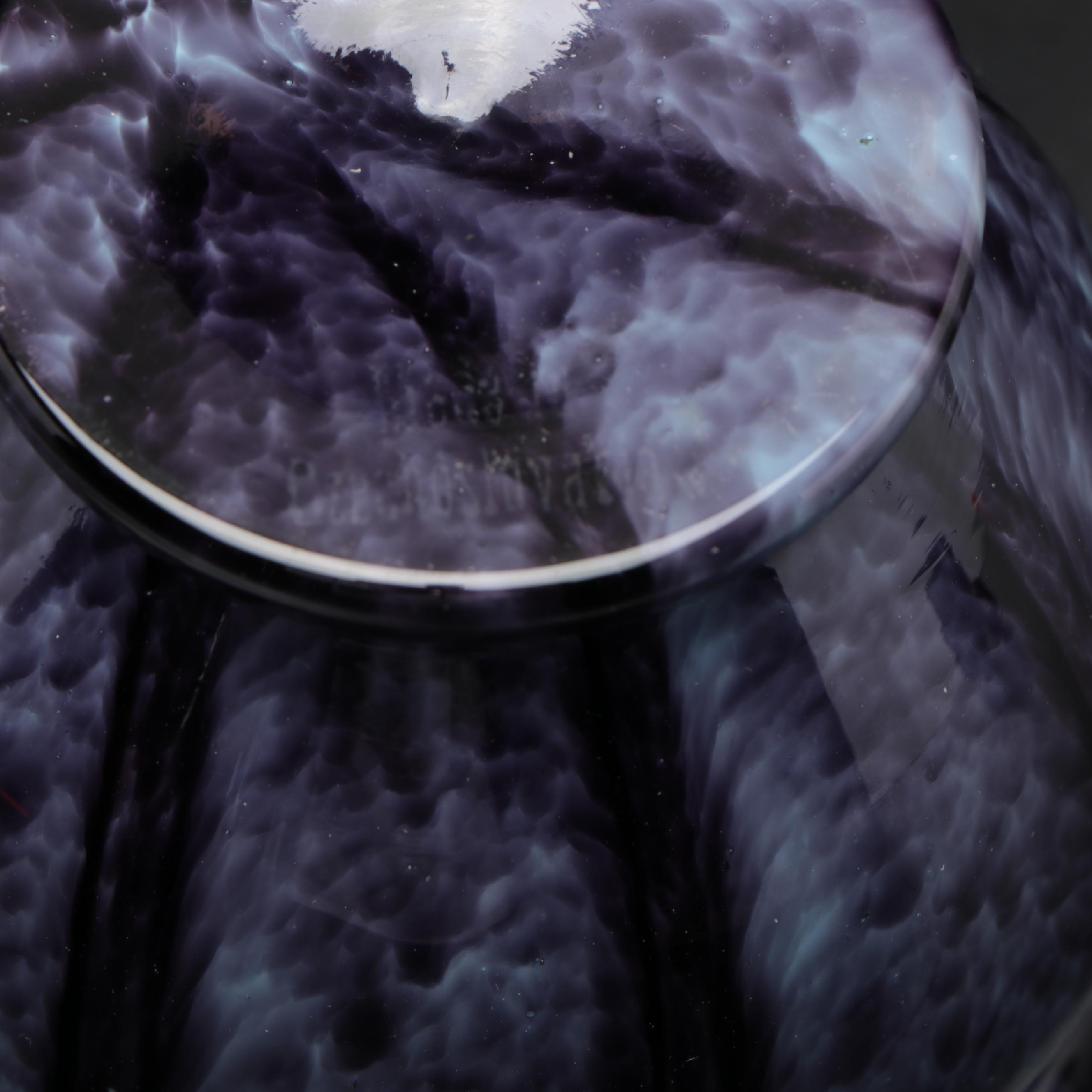 Czechoslovakian Art Deco Spatter Glass Condiment Jar and Other Bud Vase