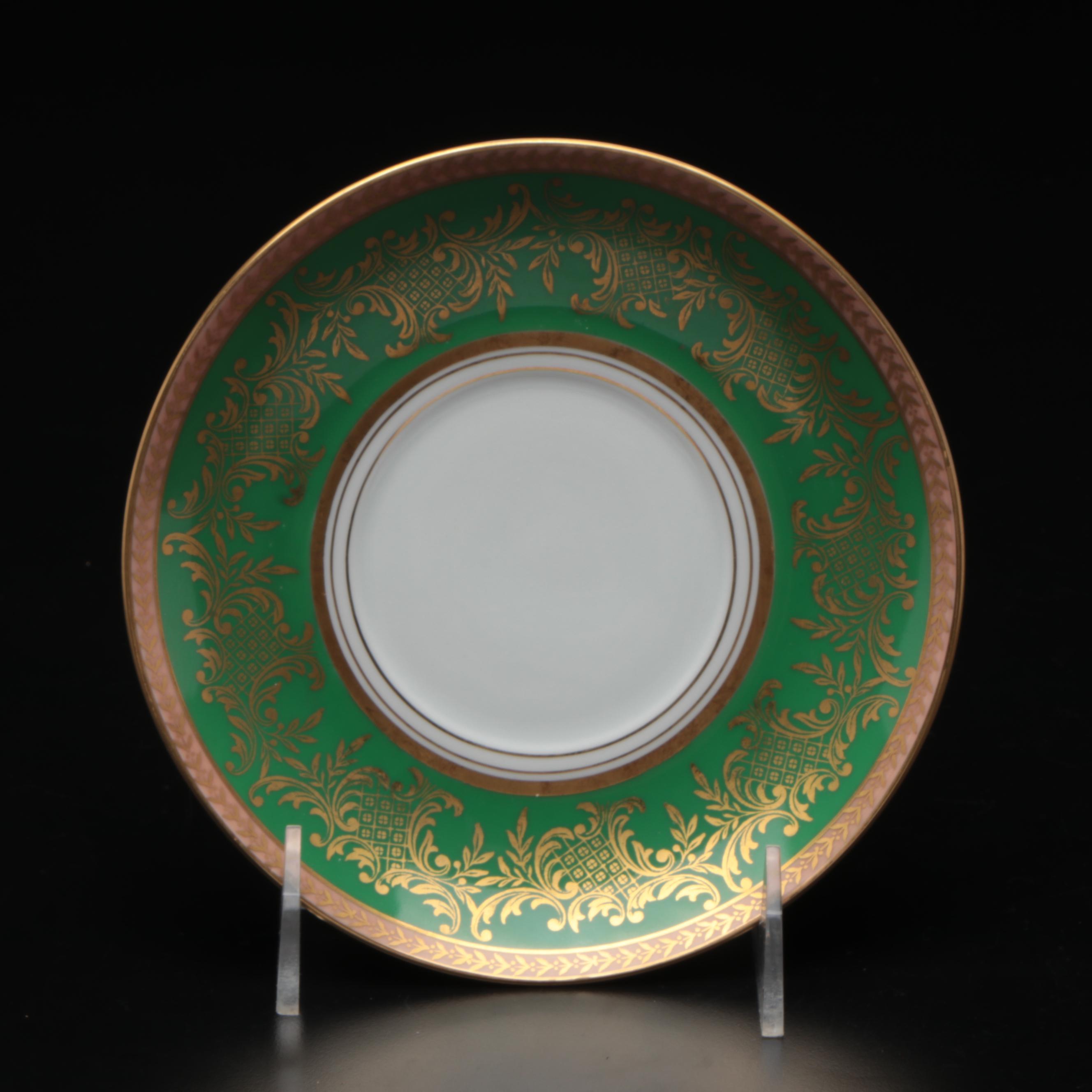 Johann Haviland Porcelain Cream Soup Bowls and Saucers, Mid to Late 20th C.