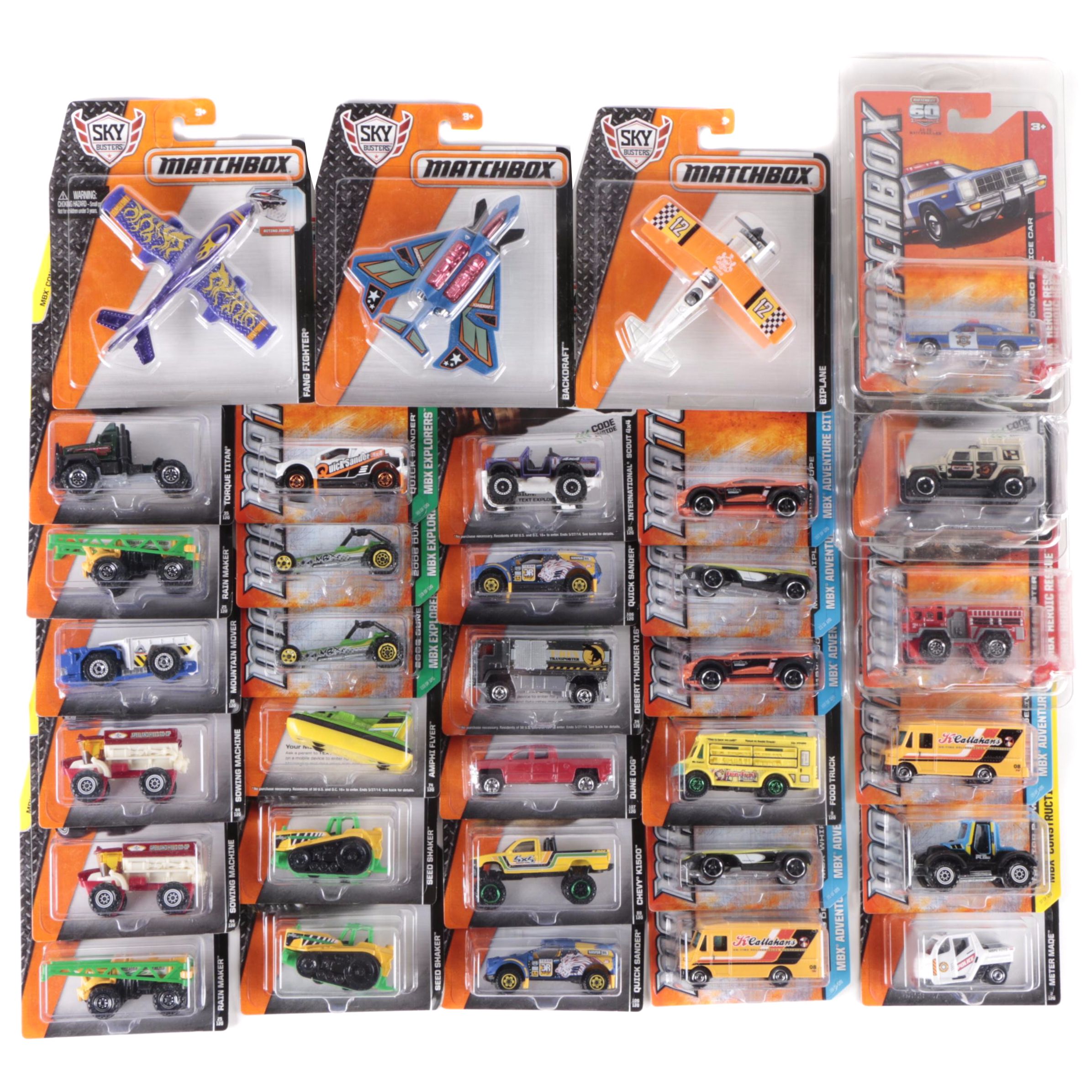 Mattel Matchbox MBX Diecast Model Cars, Sky Busters Planes