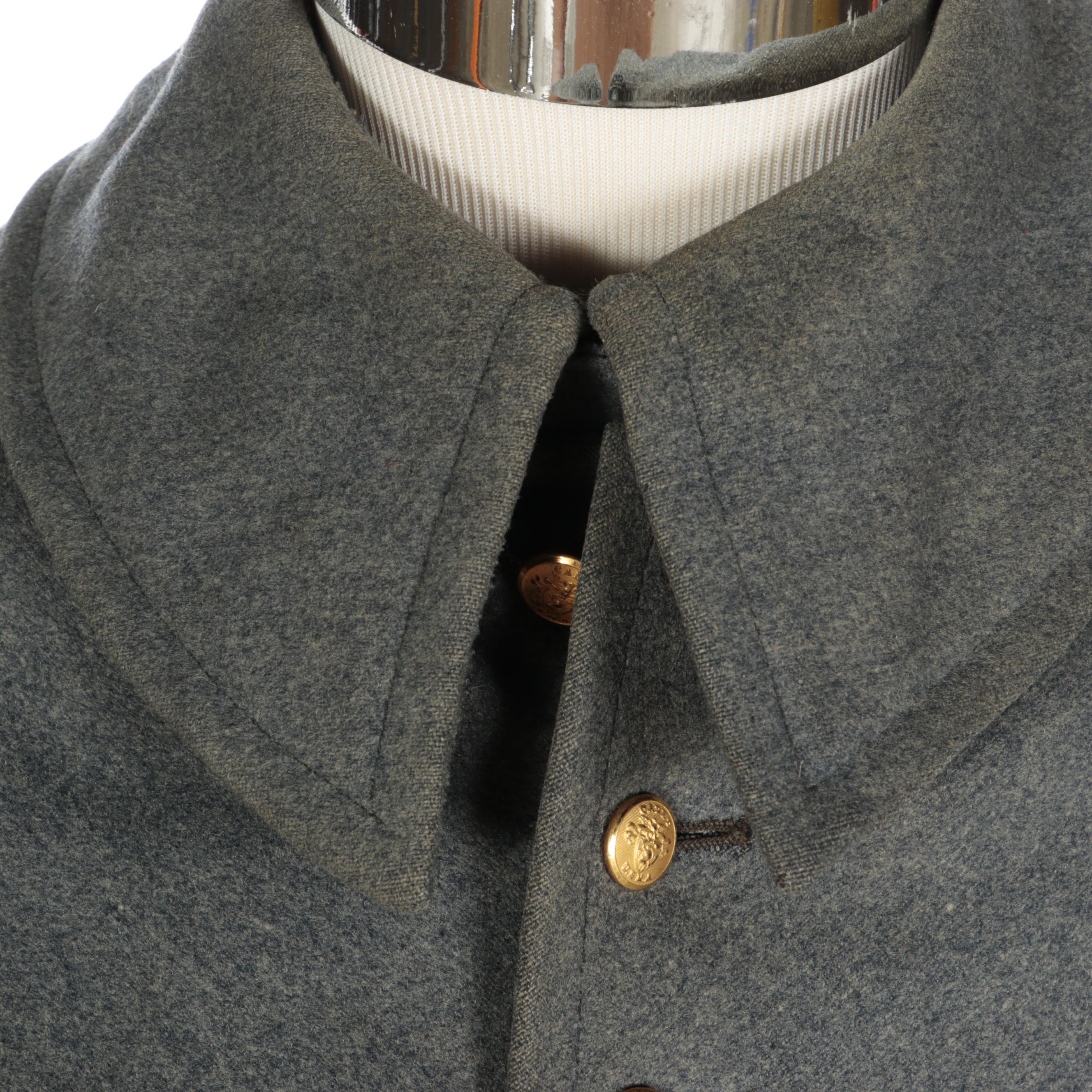 West Point Military Academy Cadet Blue Wool Double-Breasted Overcoat