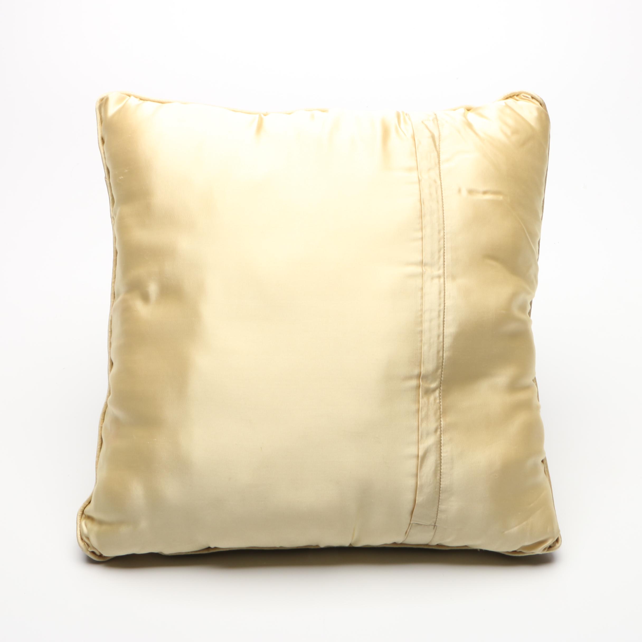 Chinese Embroidered Silk Accent Pillows, Late 20th Century