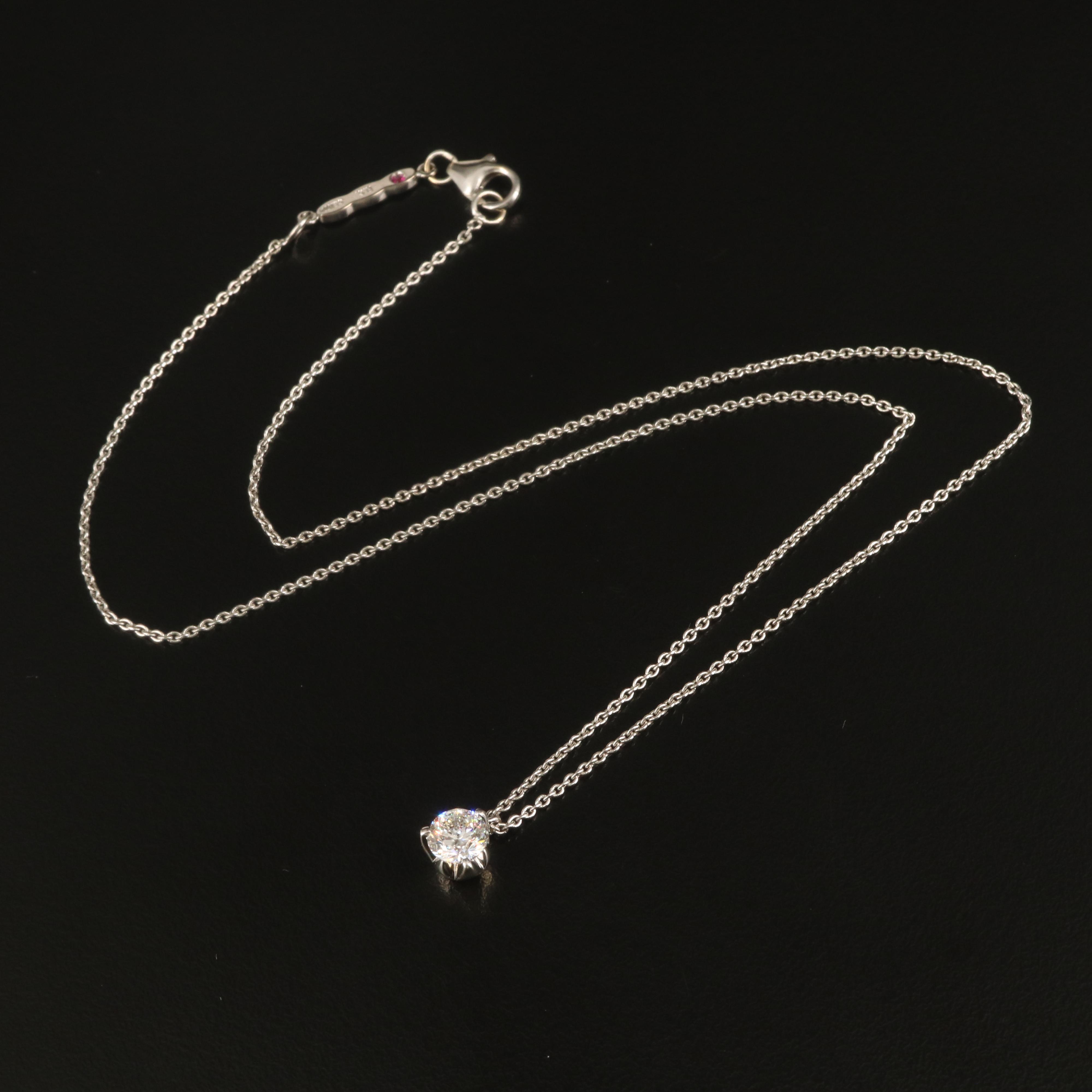 Roberto Coin "Cento" 18K Diamond Solitaire Necklace