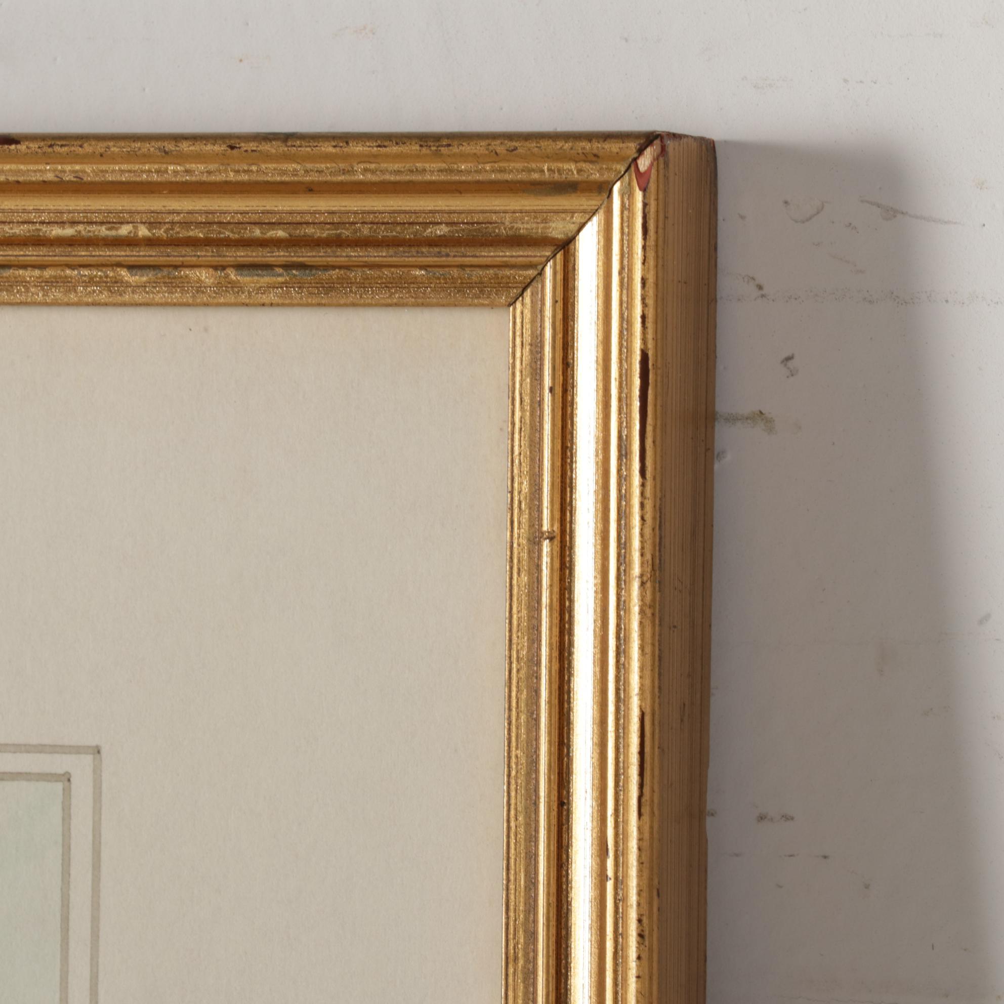 Stuart Lloyd Bucolic Watercolor Painting of Village Pond