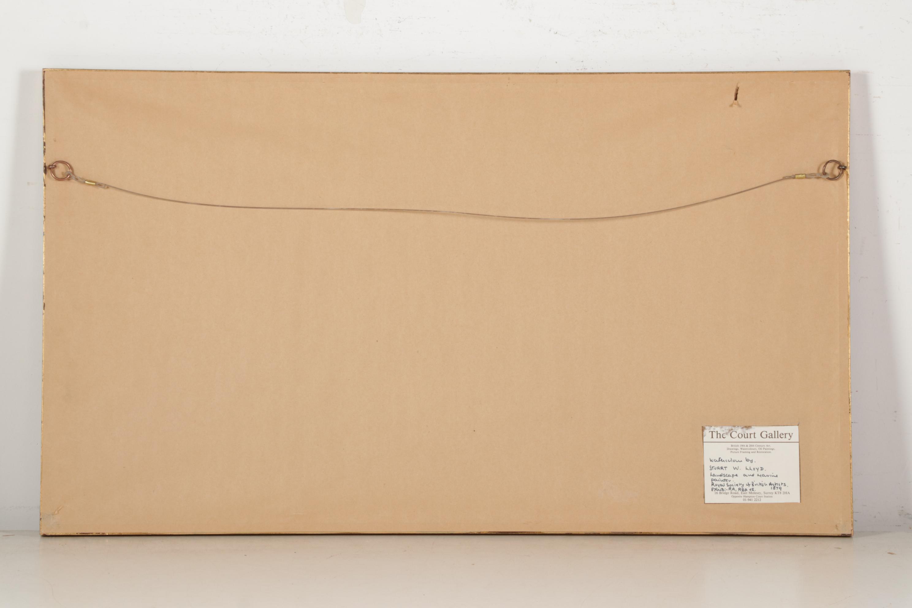 Stuart Lloyd Bucolic Watercolor Painting of Village Pond