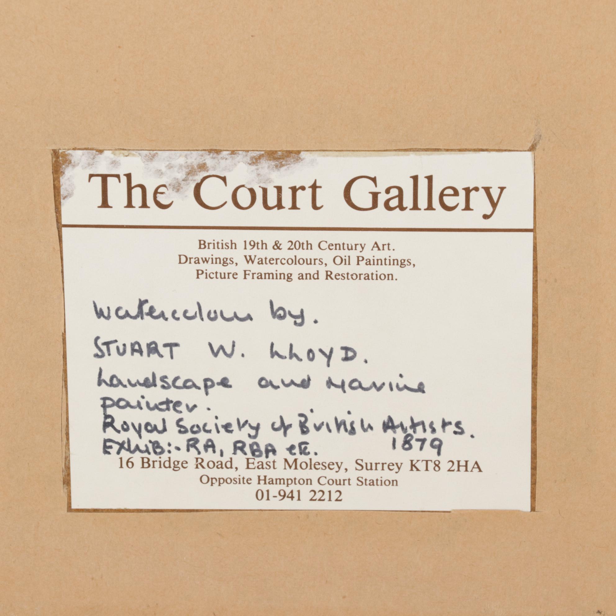 Stuart Lloyd Bucolic Watercolor Painting of Village Pond