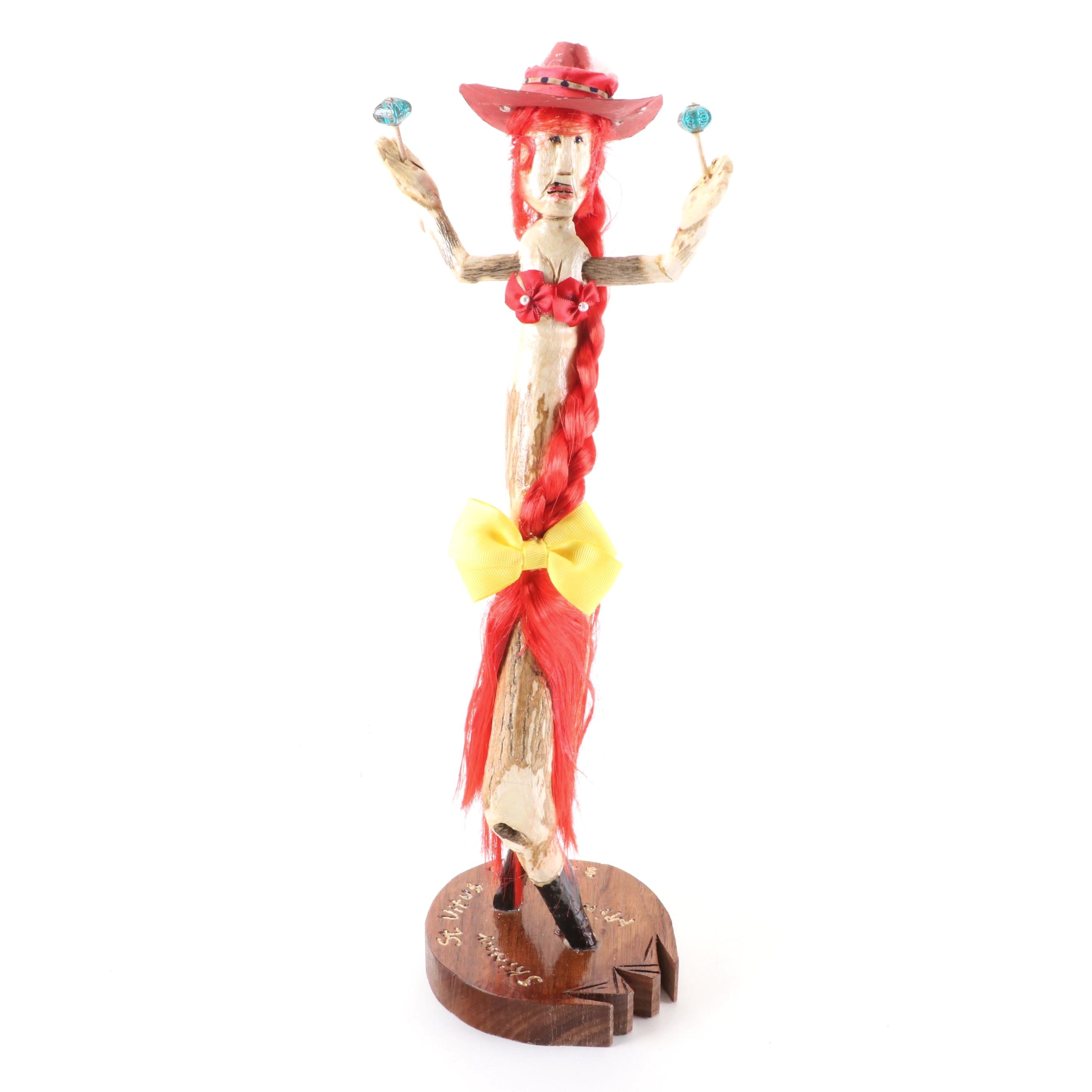 William "Bill" Woodrum Folk Mixed Media Sculpture "Skinny Mini St. Vitus Dance"
