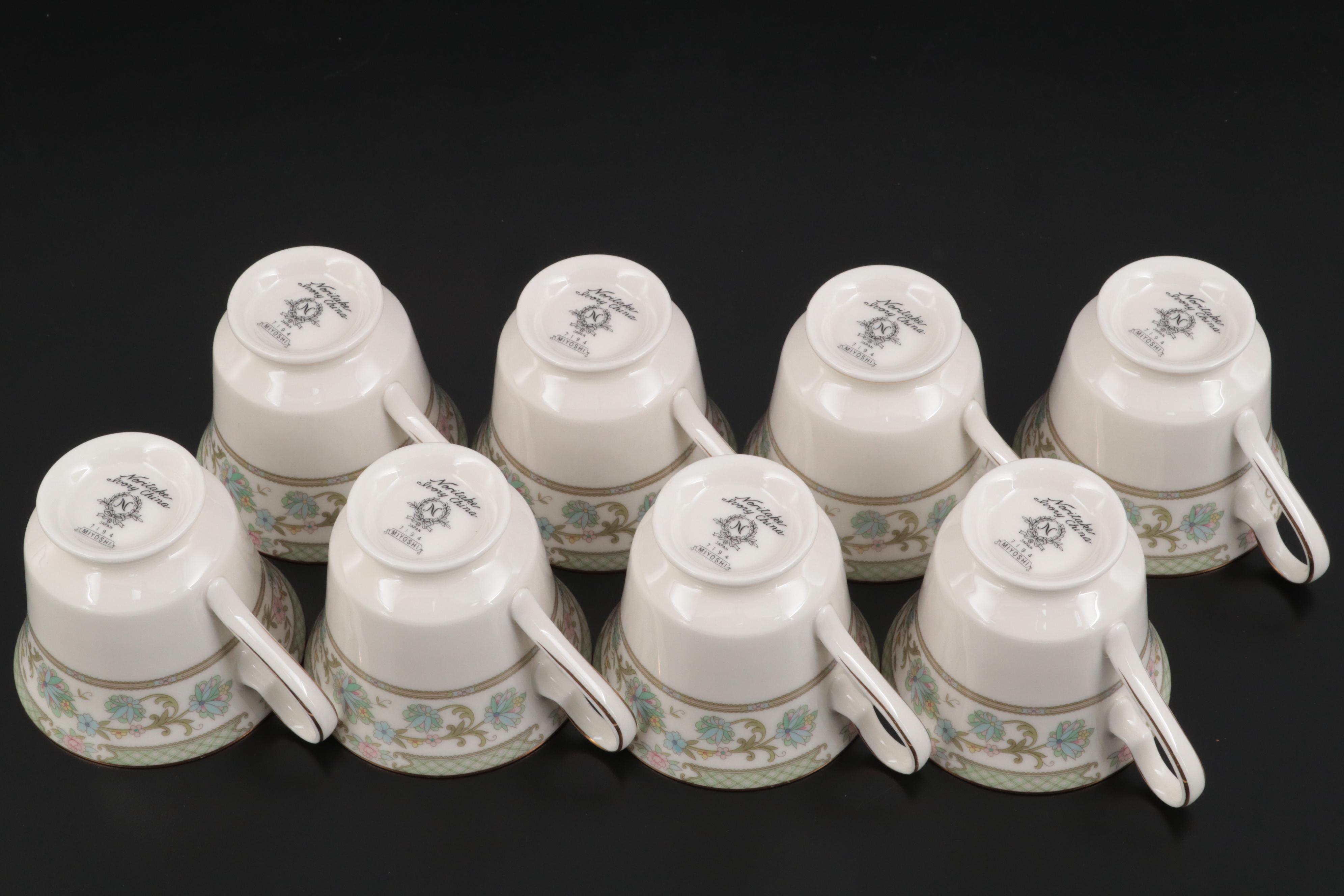 Noritake "Miyoshi" Porcelain Dinnerware and Serveware, Late 20th Century