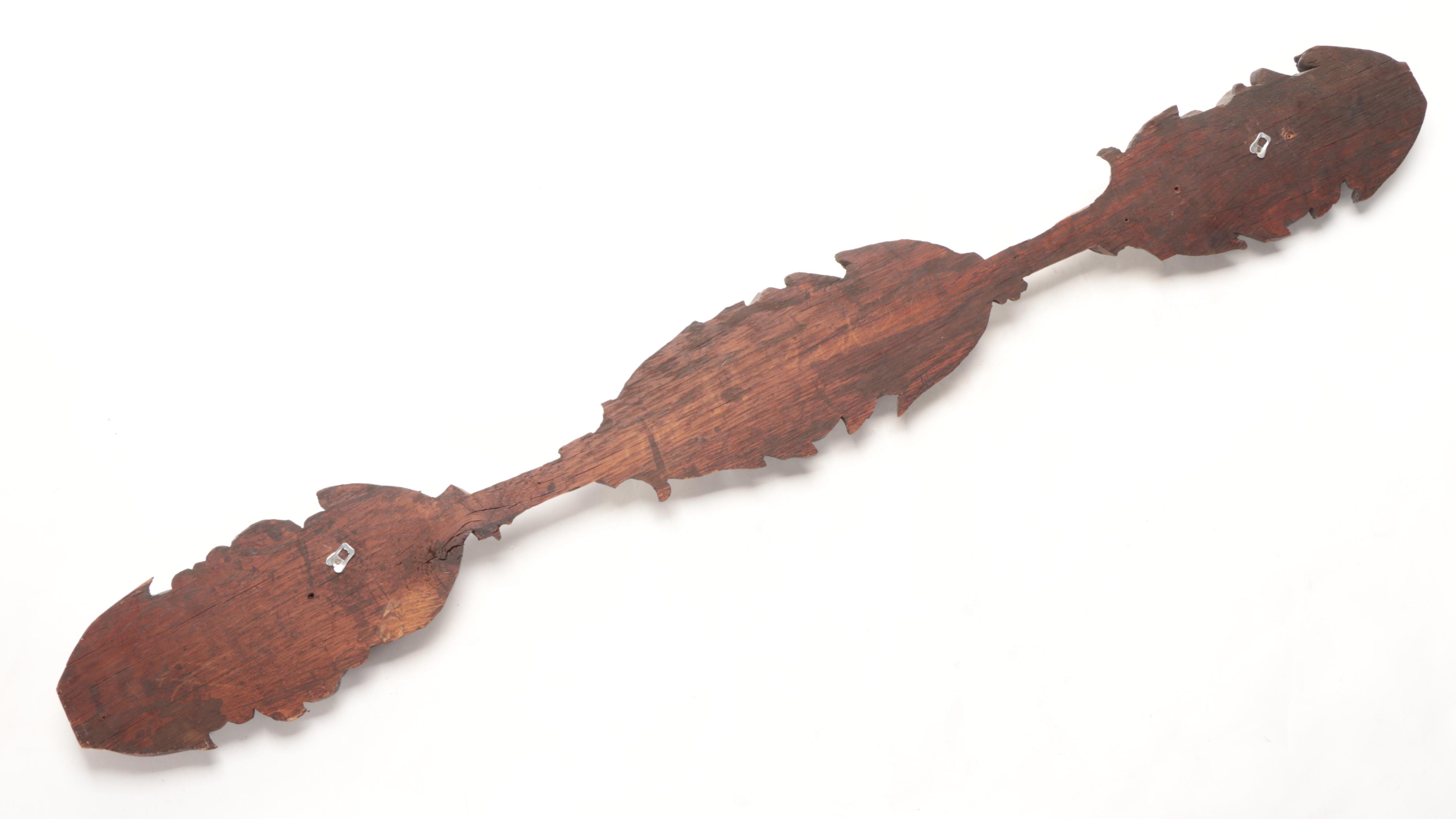 Hand-Carved Decorative Wooden Lintel and Decorative Wall Carving Fragment