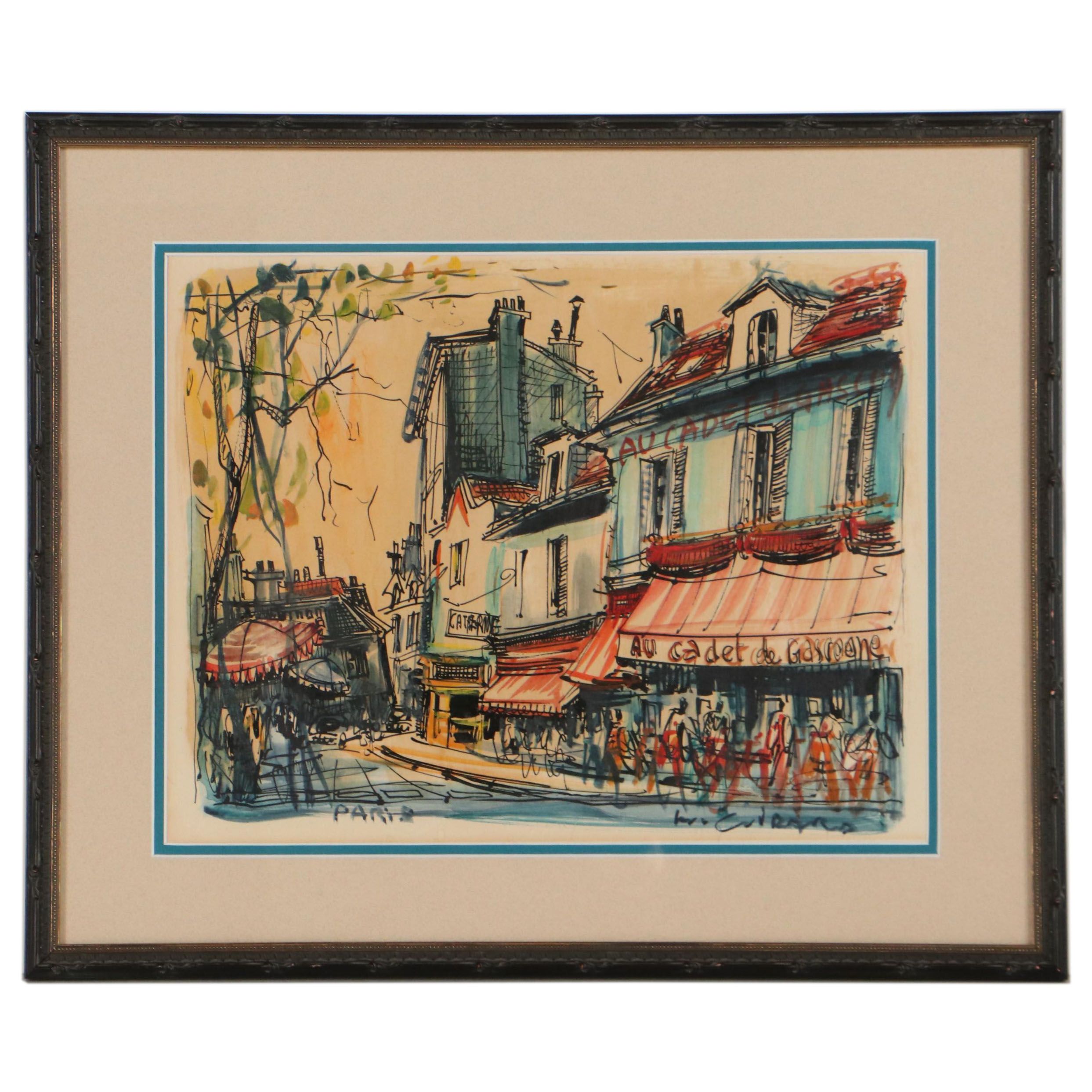 Hand-Colored Lithograph of Au Cadet de Gascogne, Late 20th Century