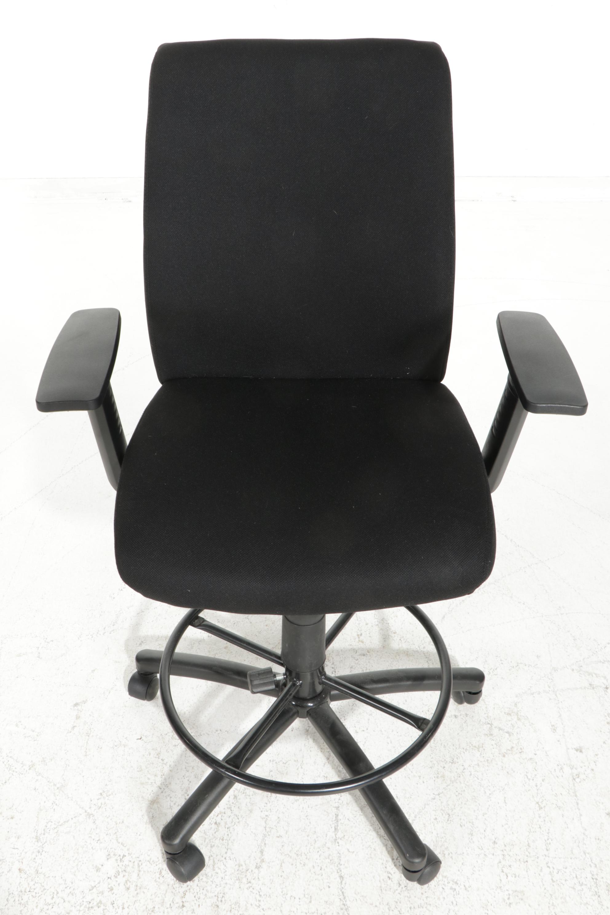 Staples "Parsall" Adjustable-Height Fabric Upholstered Stool