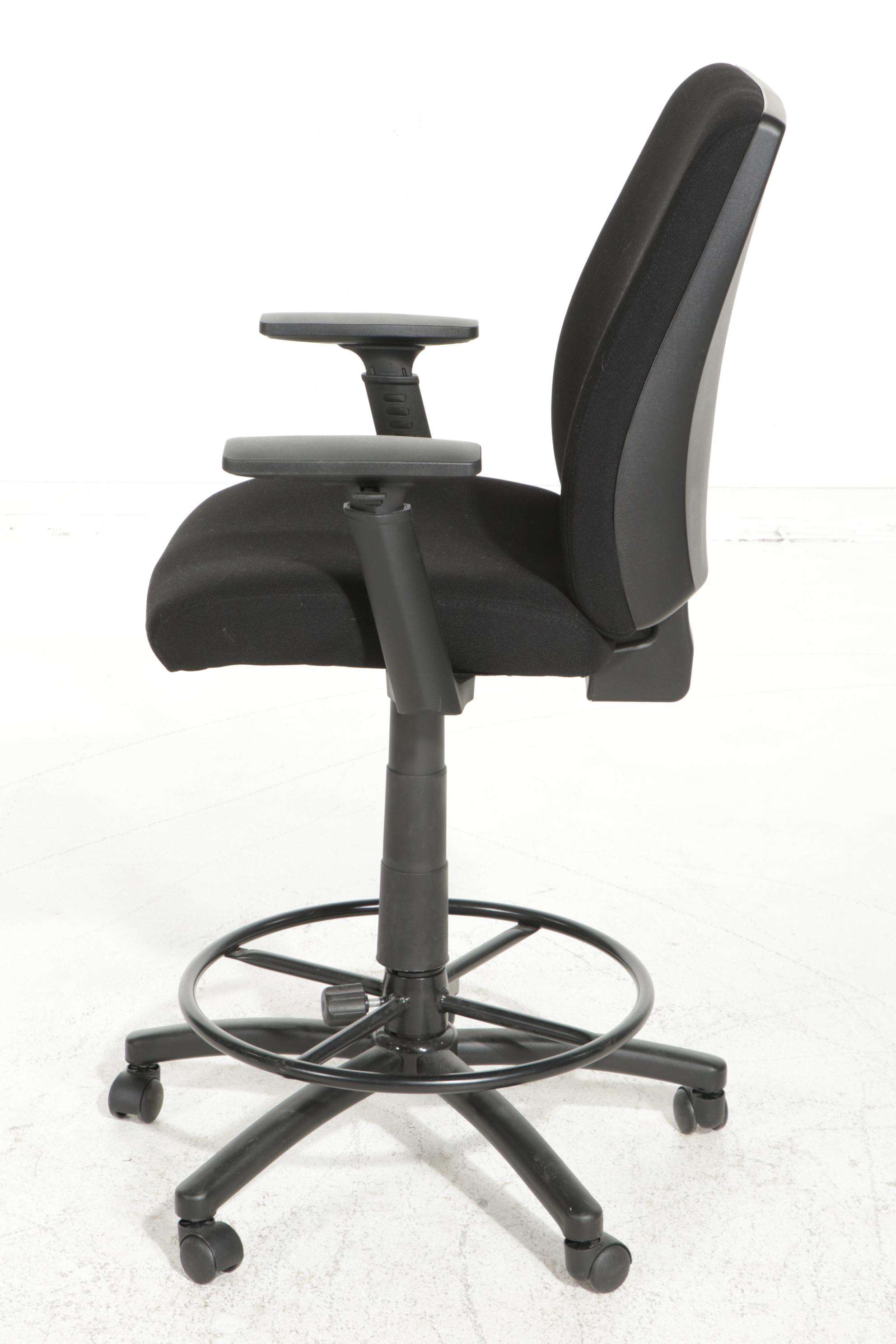 Staples "Parsall" Adjustable-Height Fabric Upholstered Stool