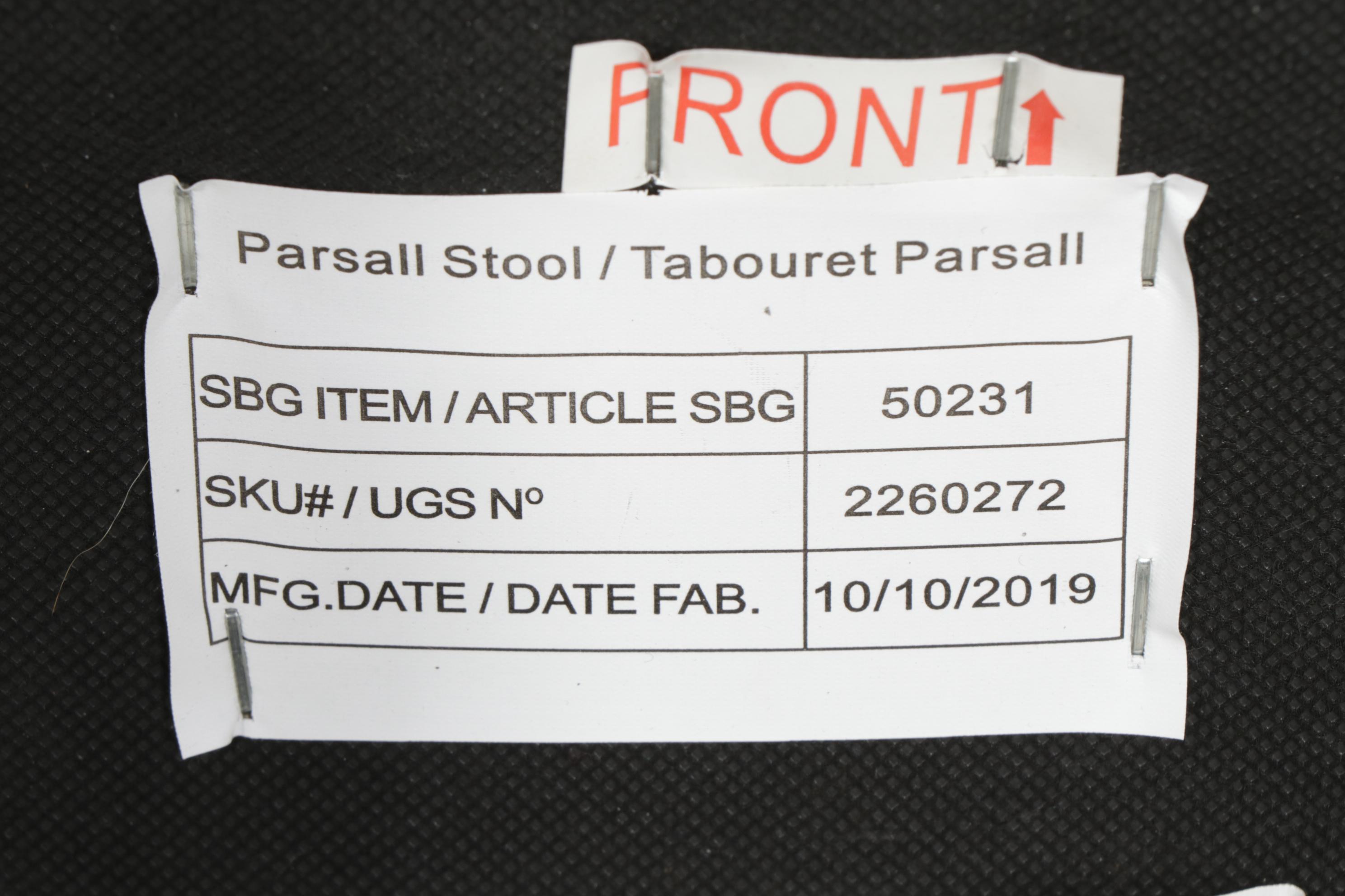 Staples "Parsall" Adjustable-Height Fabric Upholstered Stool