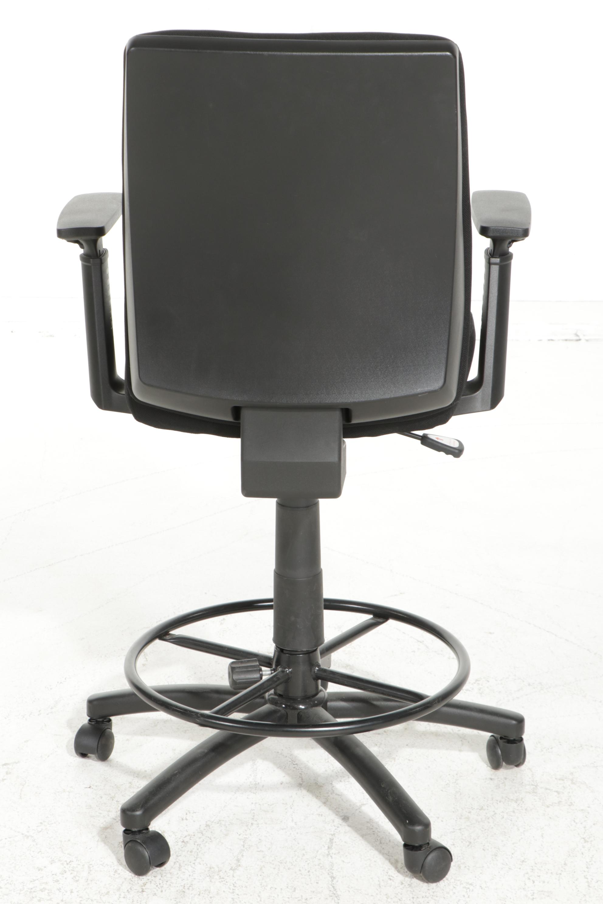 Staples "Parsall" Adjustable-Height Fabric Upholstered Stool