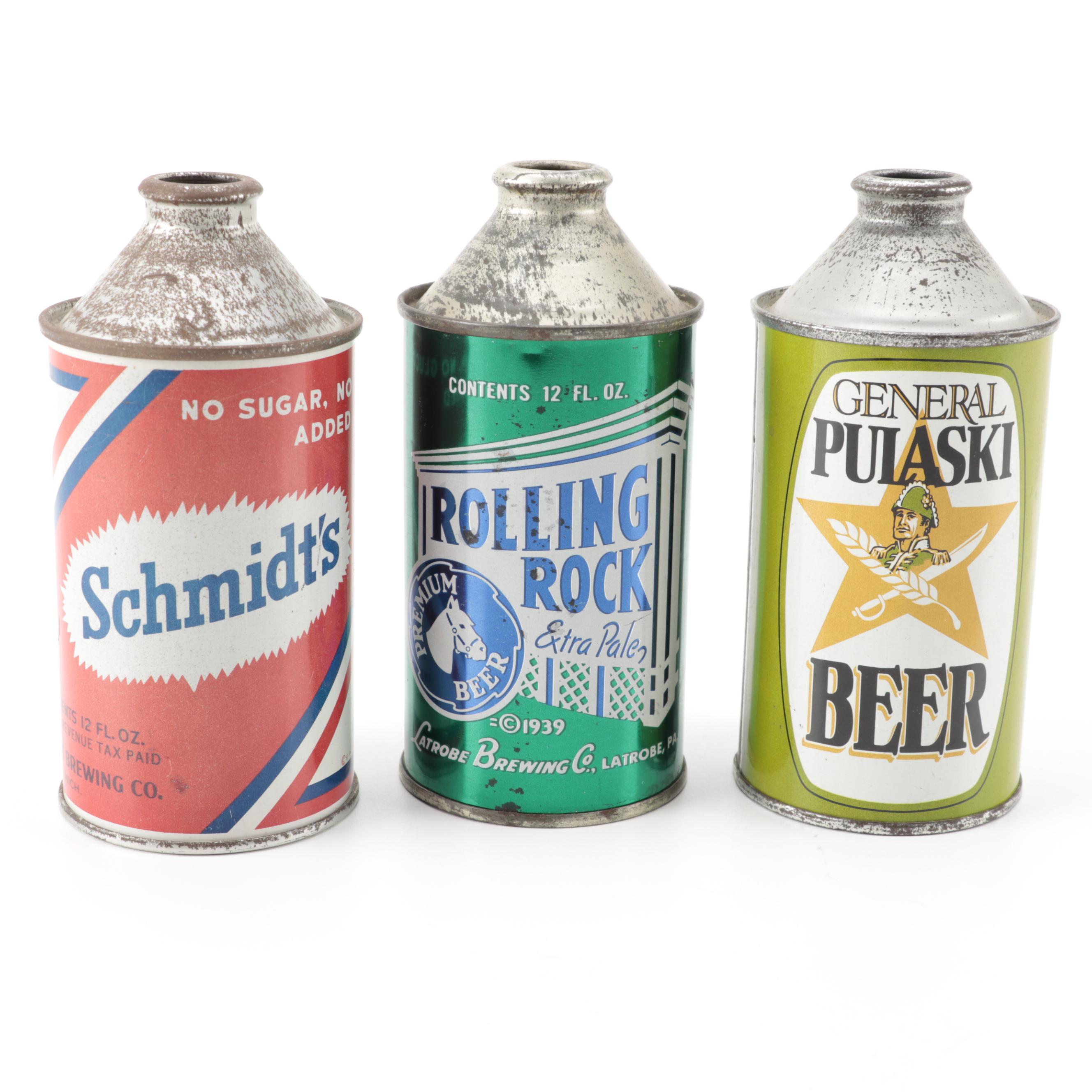 Schmidt's, Rolling Rock and Other Cone Top Beer Cans