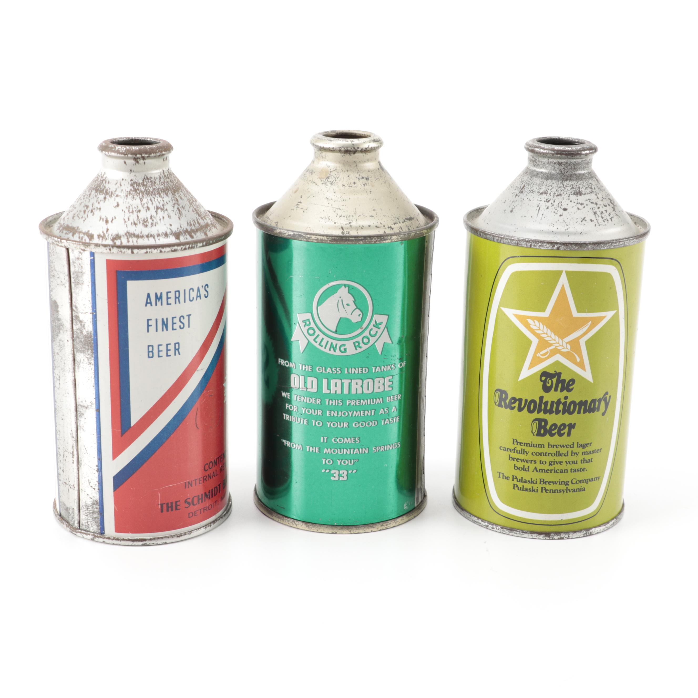 Schmidt's, Rolling Rock and Other Cone Top Beer Cans