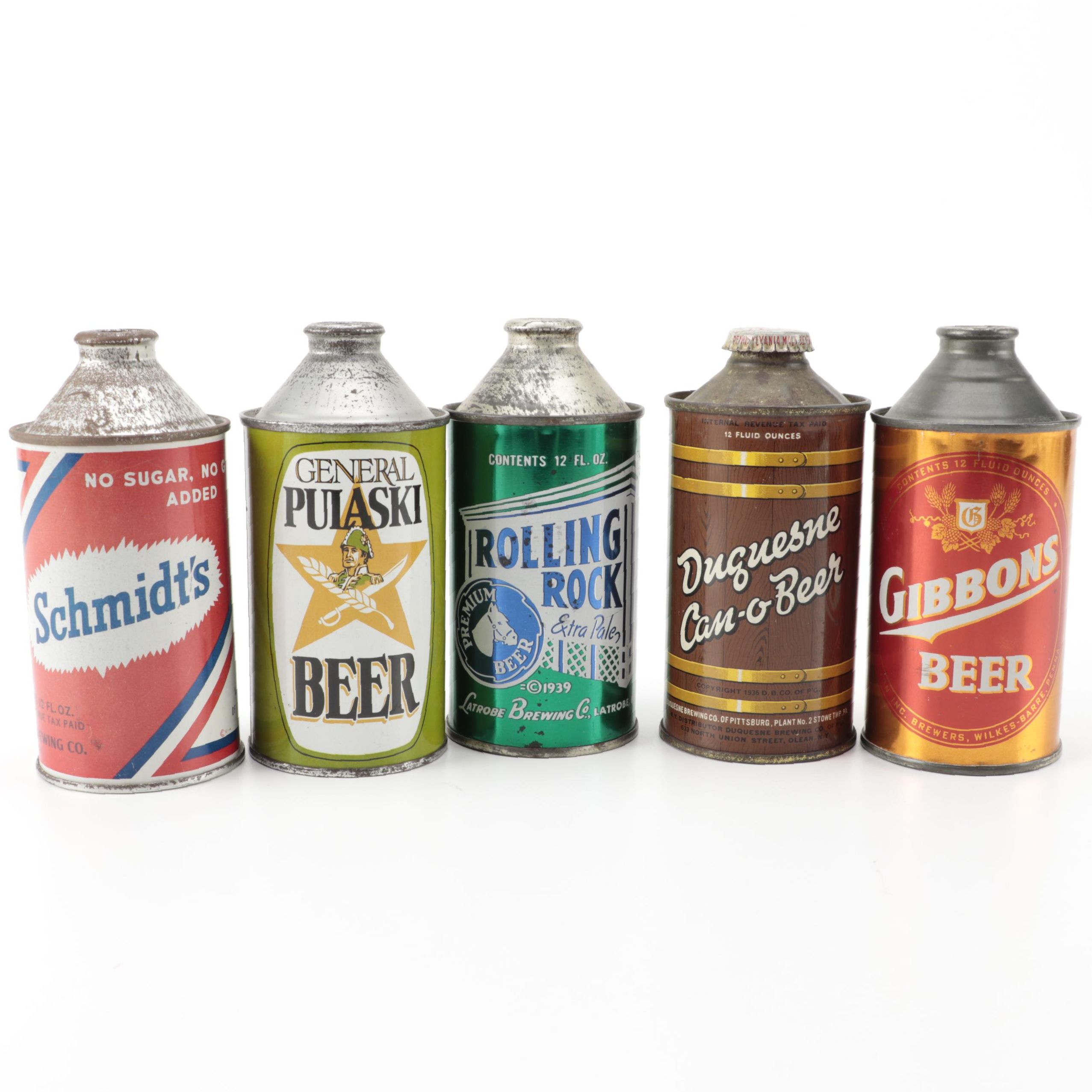 Schmidt's, Rolling Rock and Other Cone Top Beer Cans | EBTH