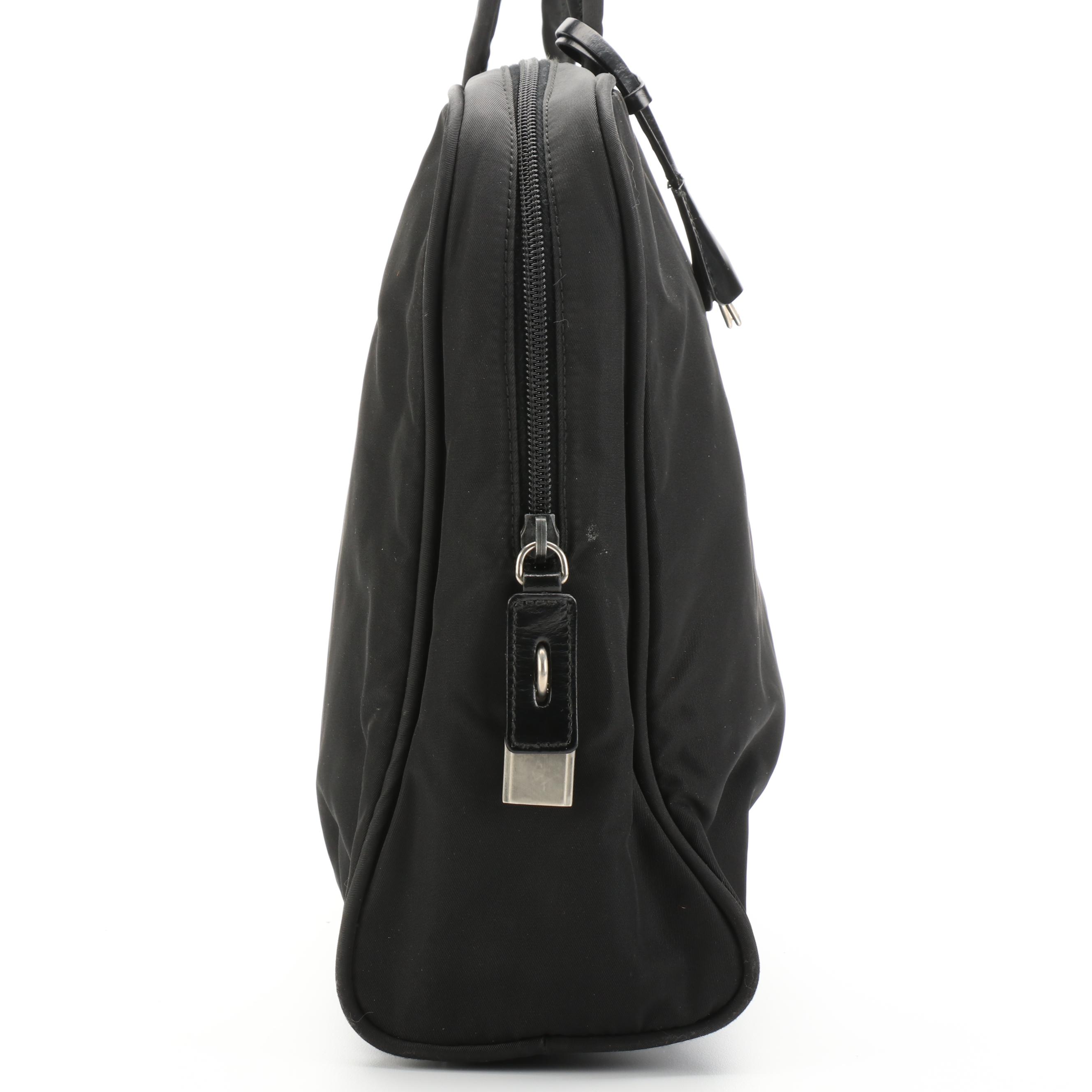 Prada Top-Handle Bag in Black Tessuto Nylon