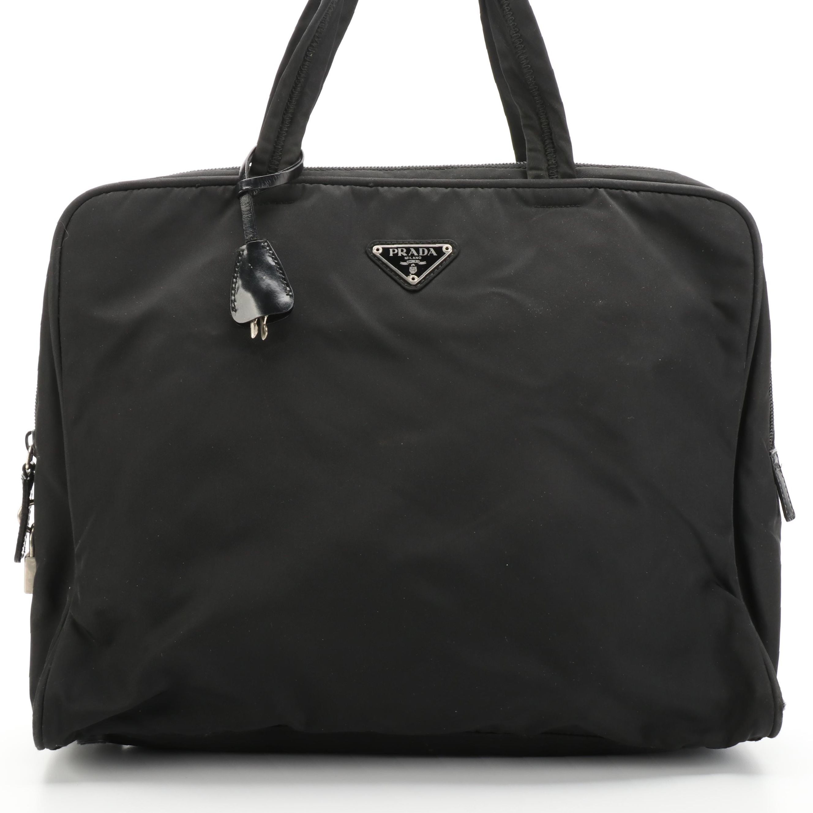 Prada Top-Handle Bag in Black Tessuto Nylon