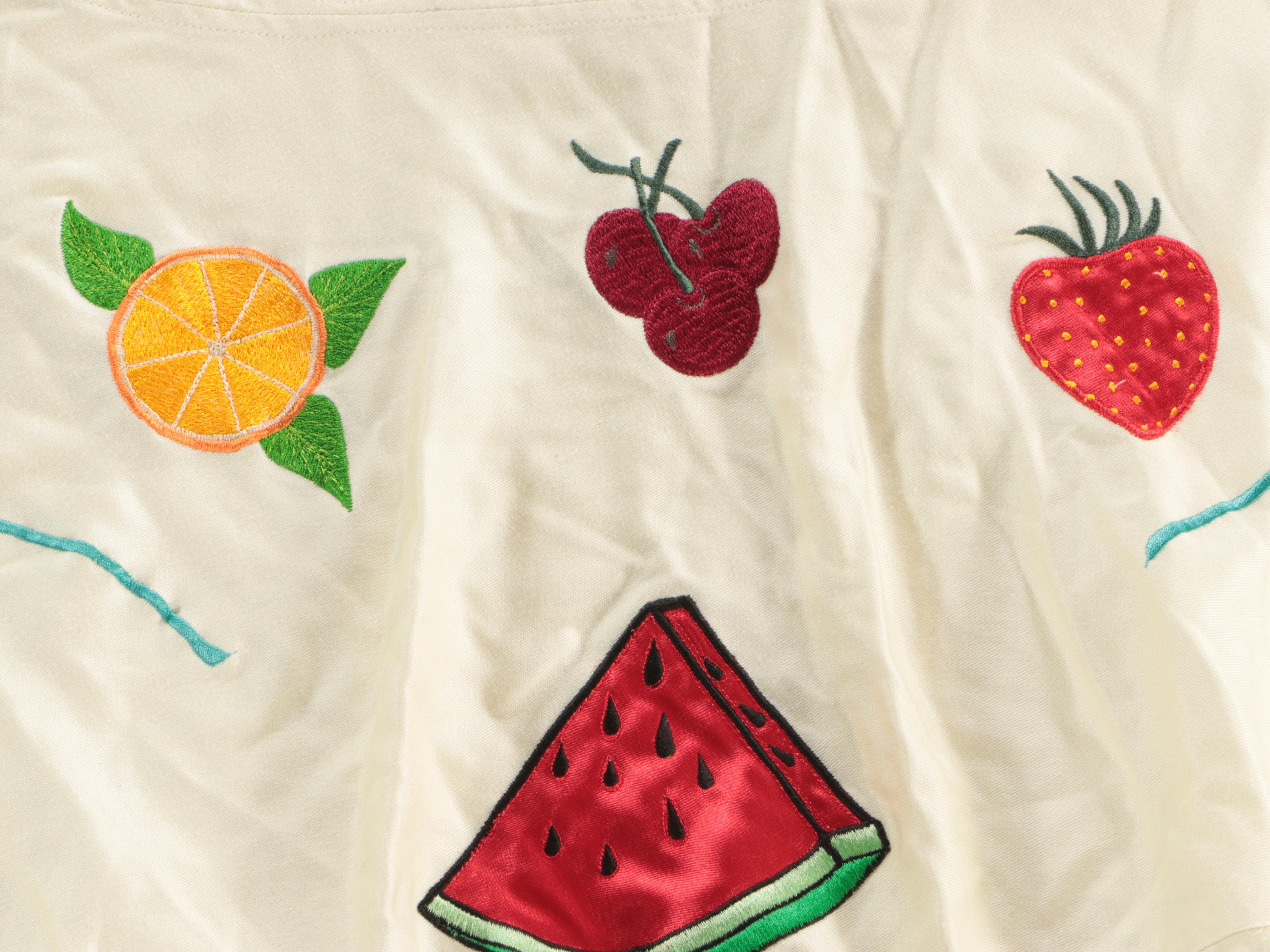 Manuel Cuevas Appliqué and Rhinestone Horseshoe Tablecloth