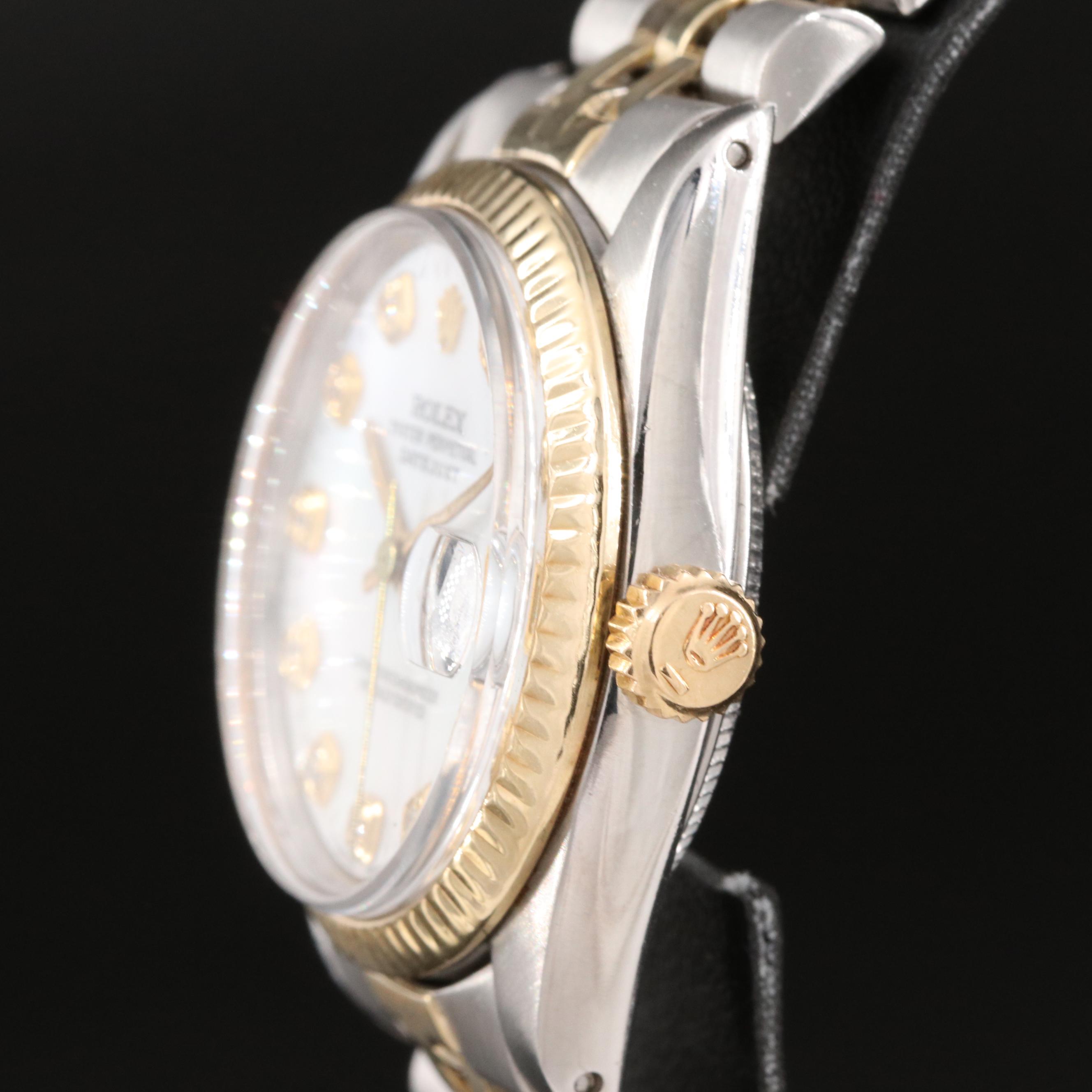 1982 Rolex Datejust Mother of Pearl Diamond Dial Watch