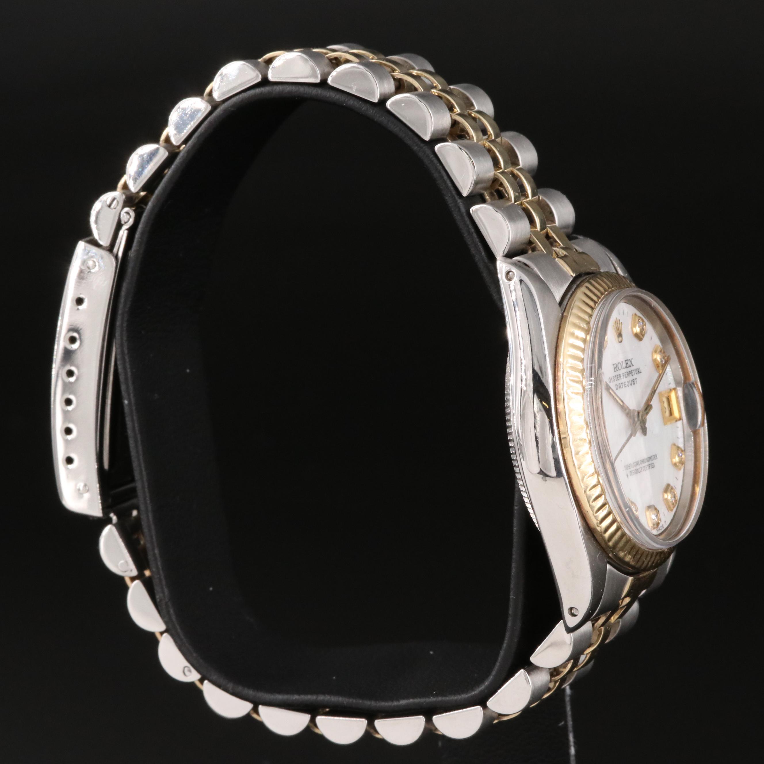 1982 Rolex Datejust Mother of Pearl Diamond Dial Watch