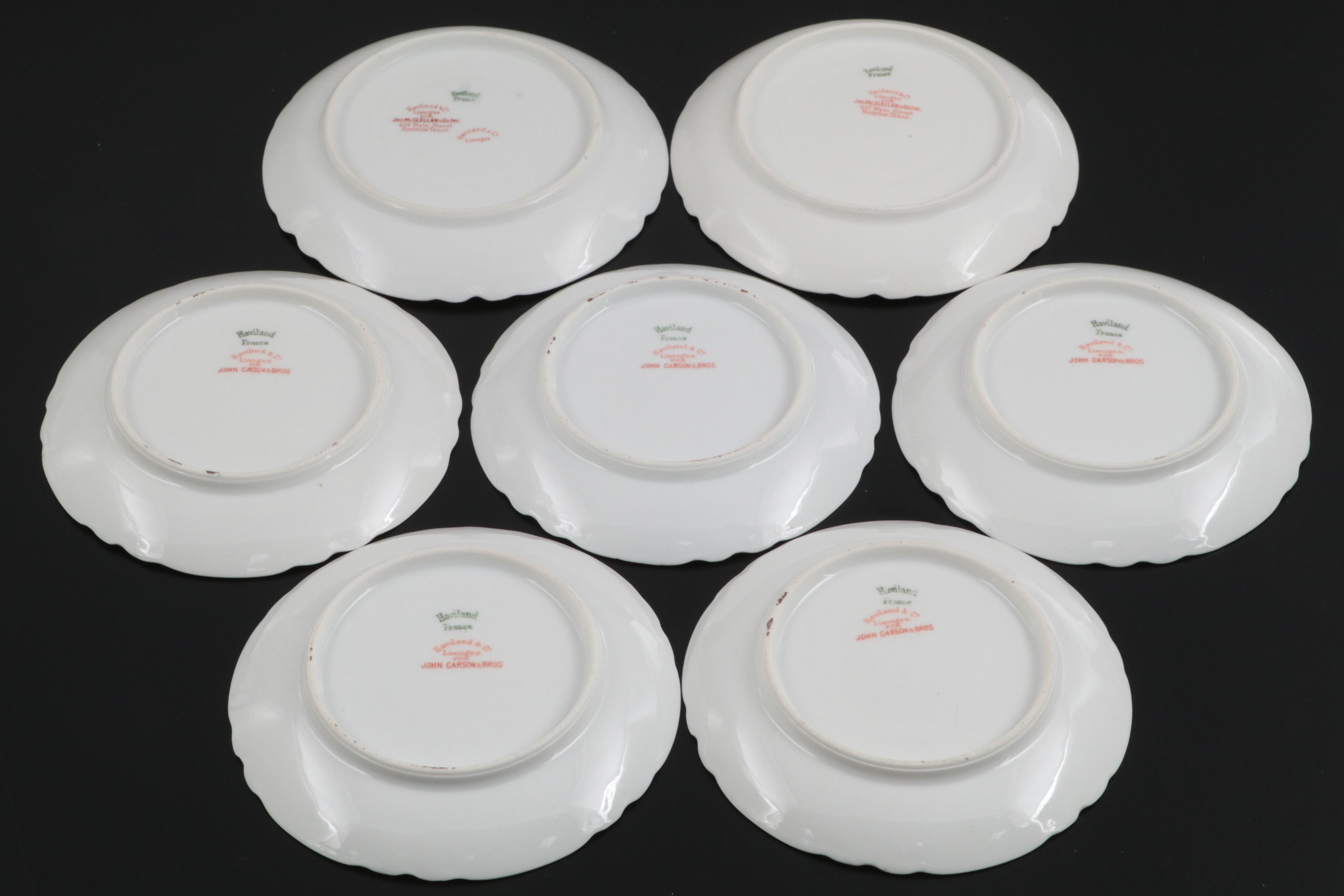 Haviland & Co. Blue Floral Decorated Porcelain Chocolate Set, Early 20th Century