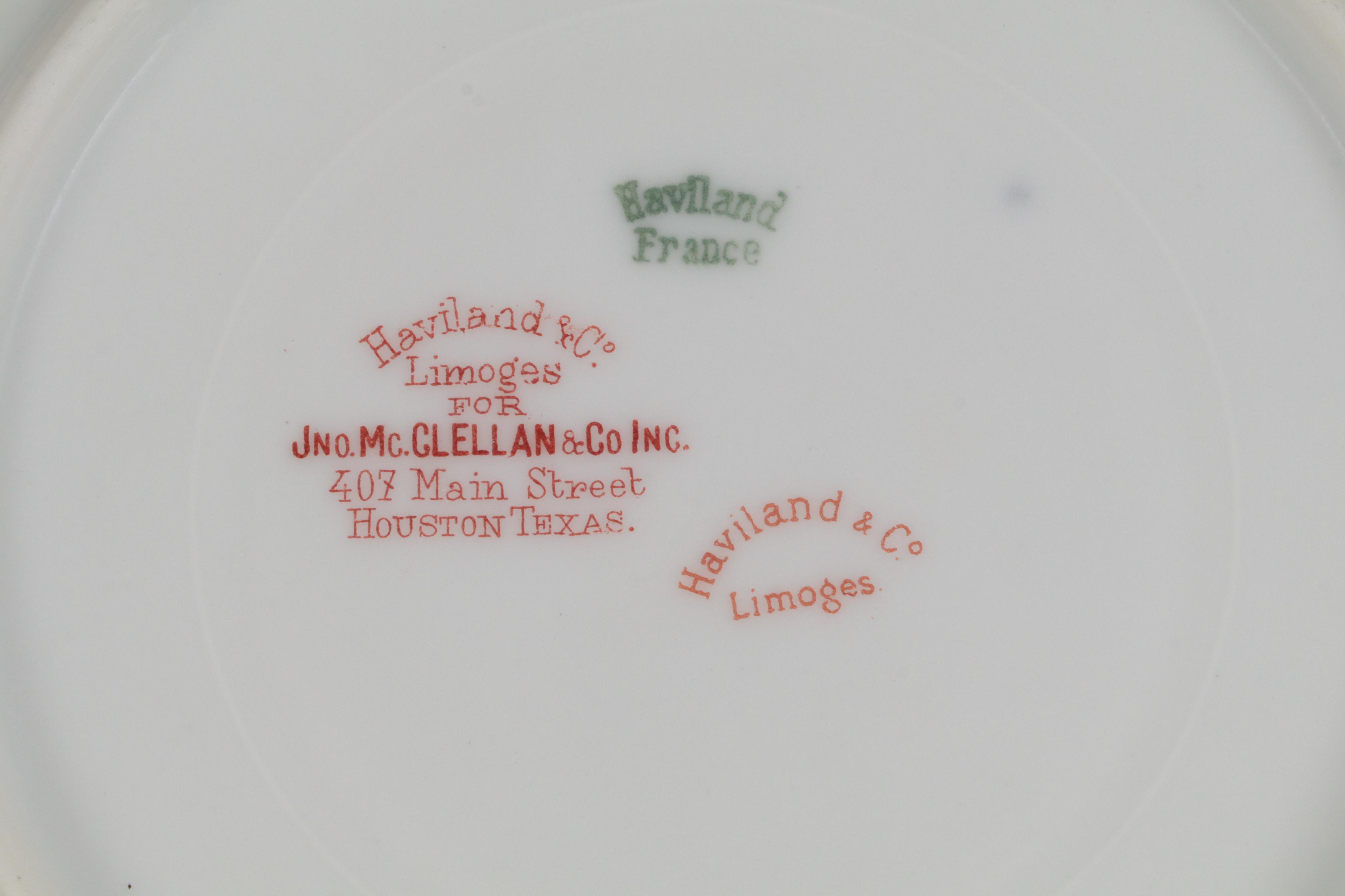 Haviland & Co. Blue Floral Decorated Porcelain Chocolate Set, Early 20th Century