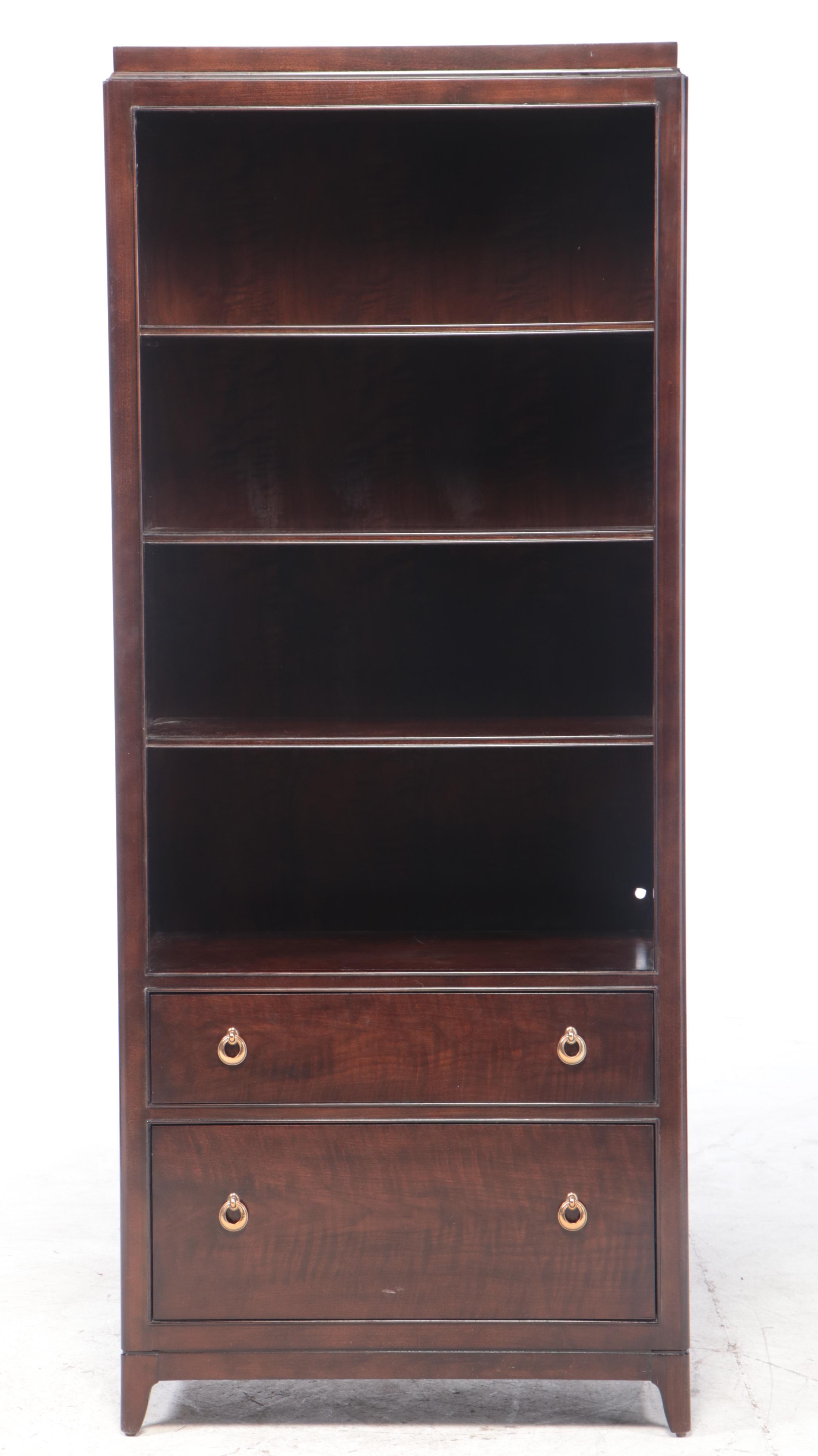 Thomasville "Studio 455" Walnut Two-Drawer Bookcase